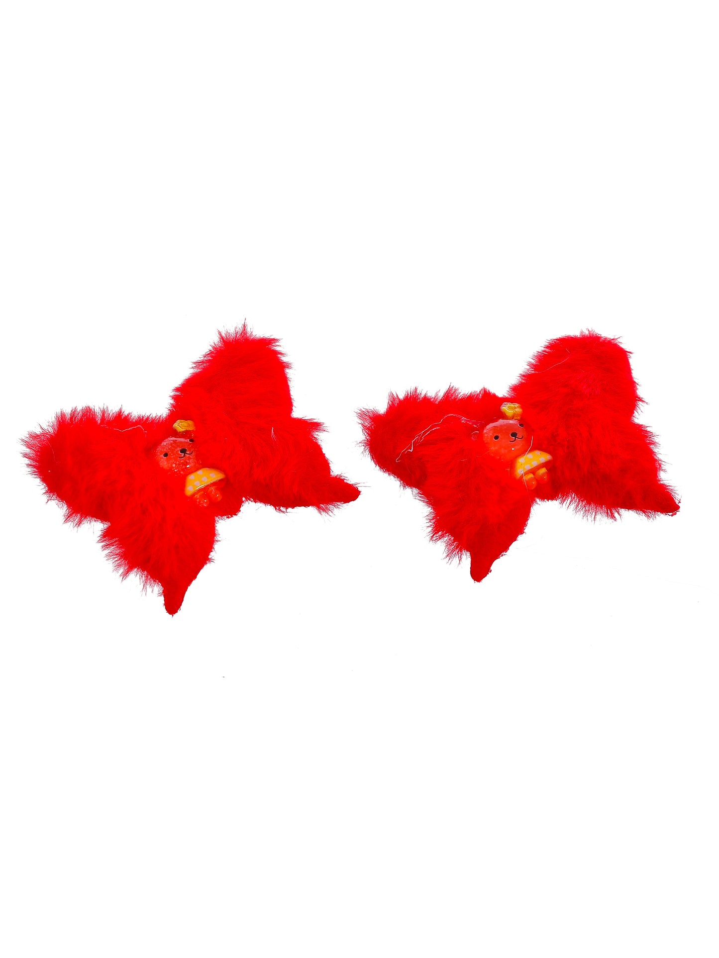 Set of 4 Fur Butterfly Hair Clip