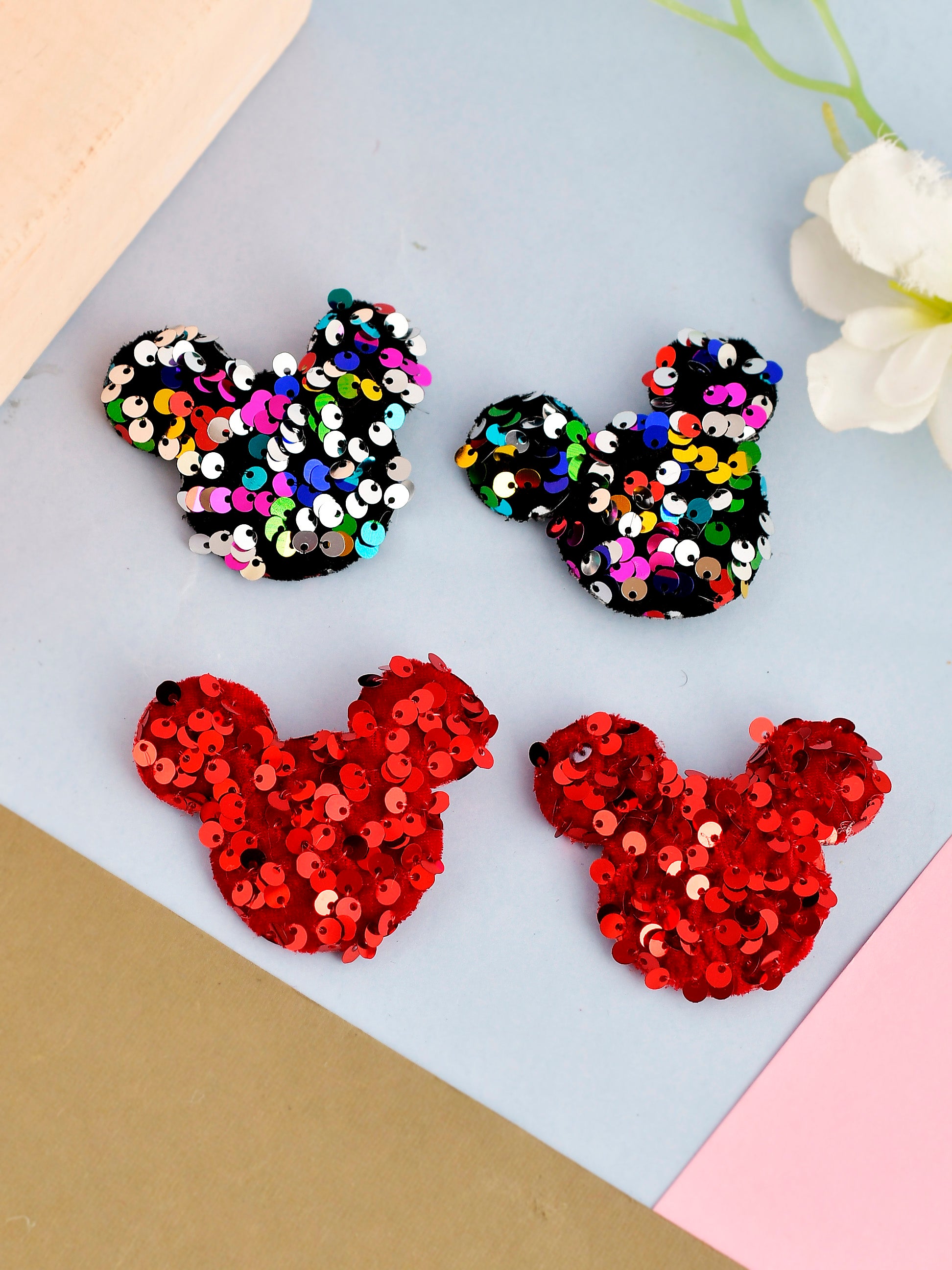 Buy Set of 4 Mickey Mouse Sequines Pin for Women Online at Silvermerc ...