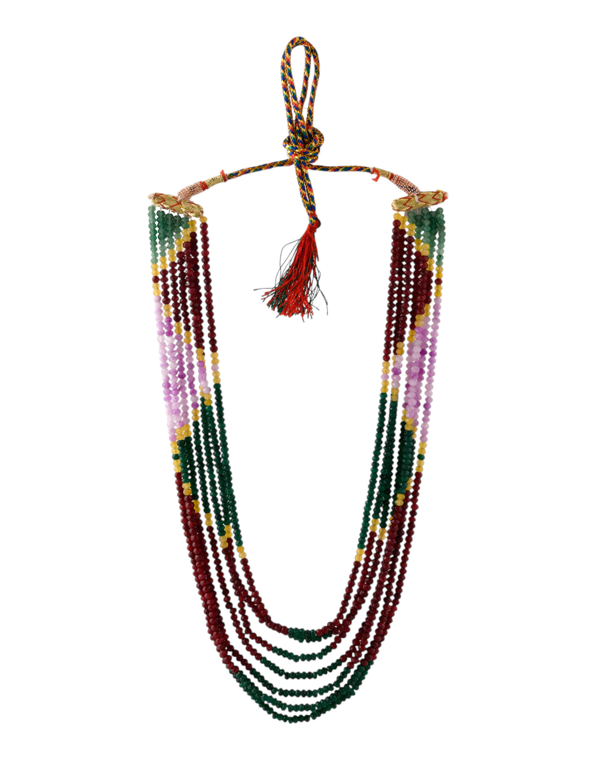 Multicolour Onyx Long Beaded Necklace | Festive Wear Long Mala for Women & Girls