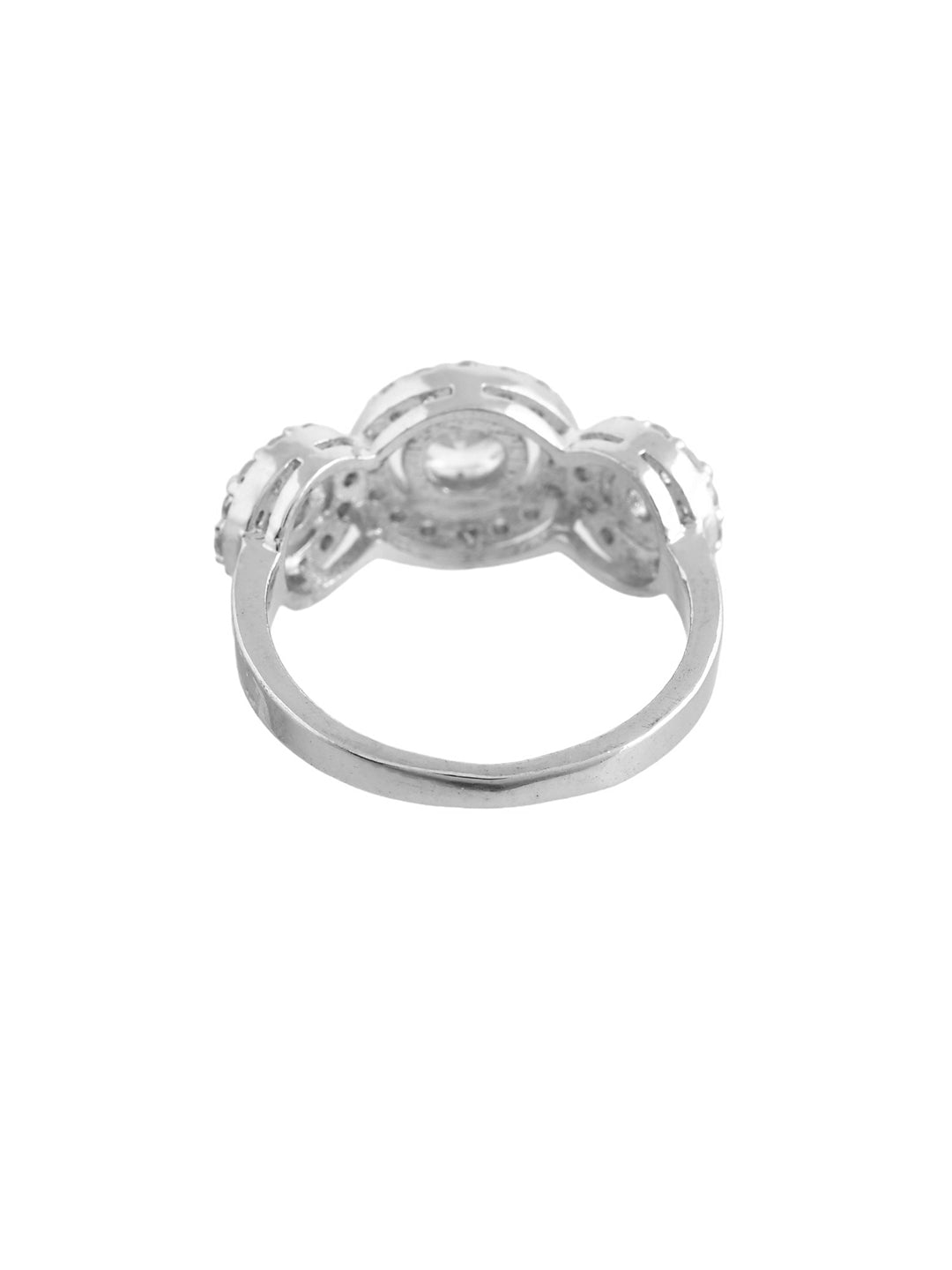 American  Dimond Studded  Silver-Plated Finger Ring for Women