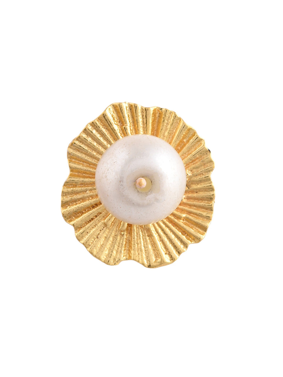 Gold-Plated Pearl-Studded Ring