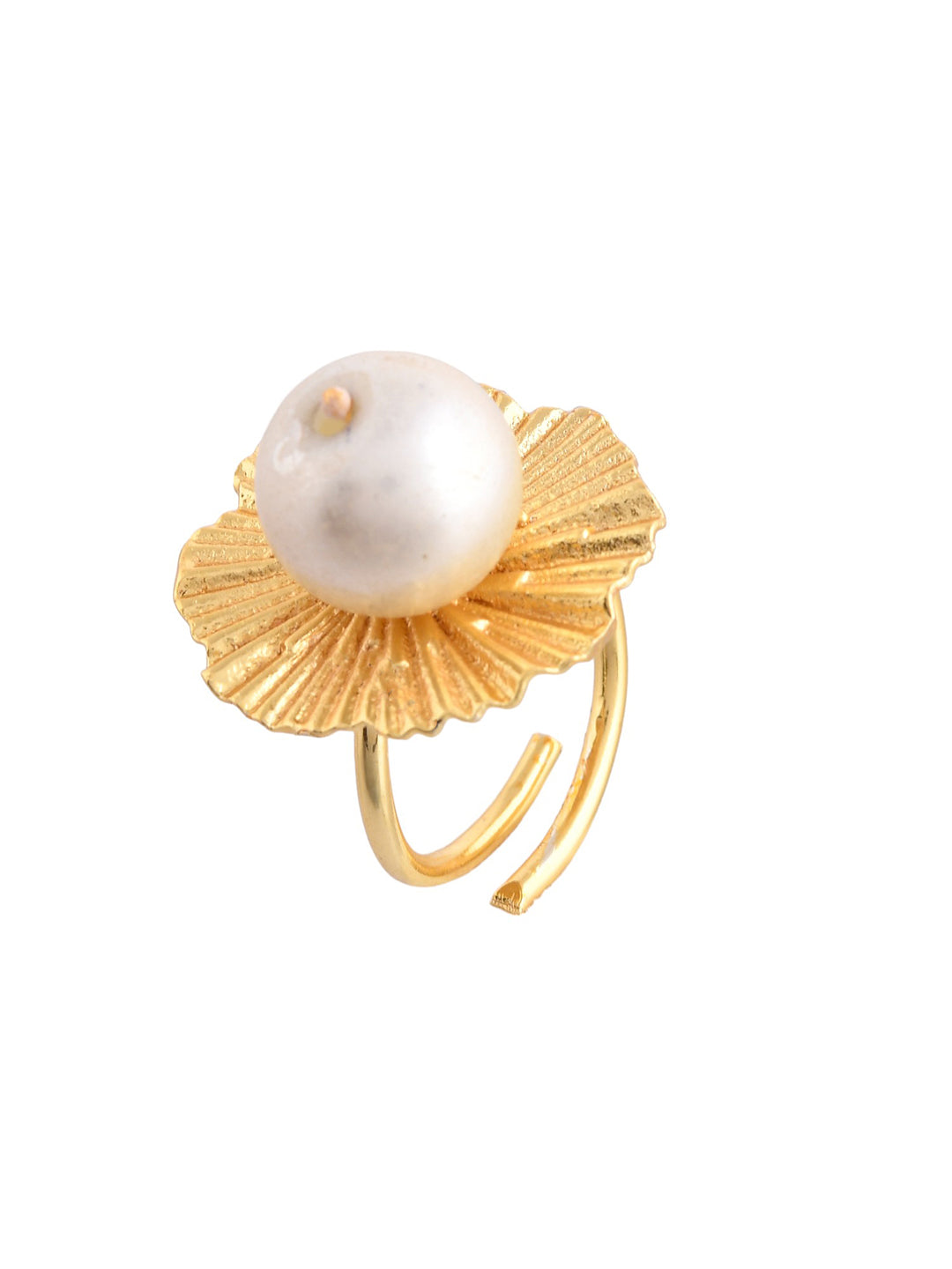 Gold-Plated Pearl-Studded Ring