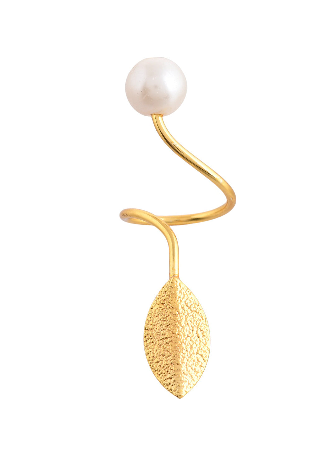 Gold-Plated Pearl-Studded Ring