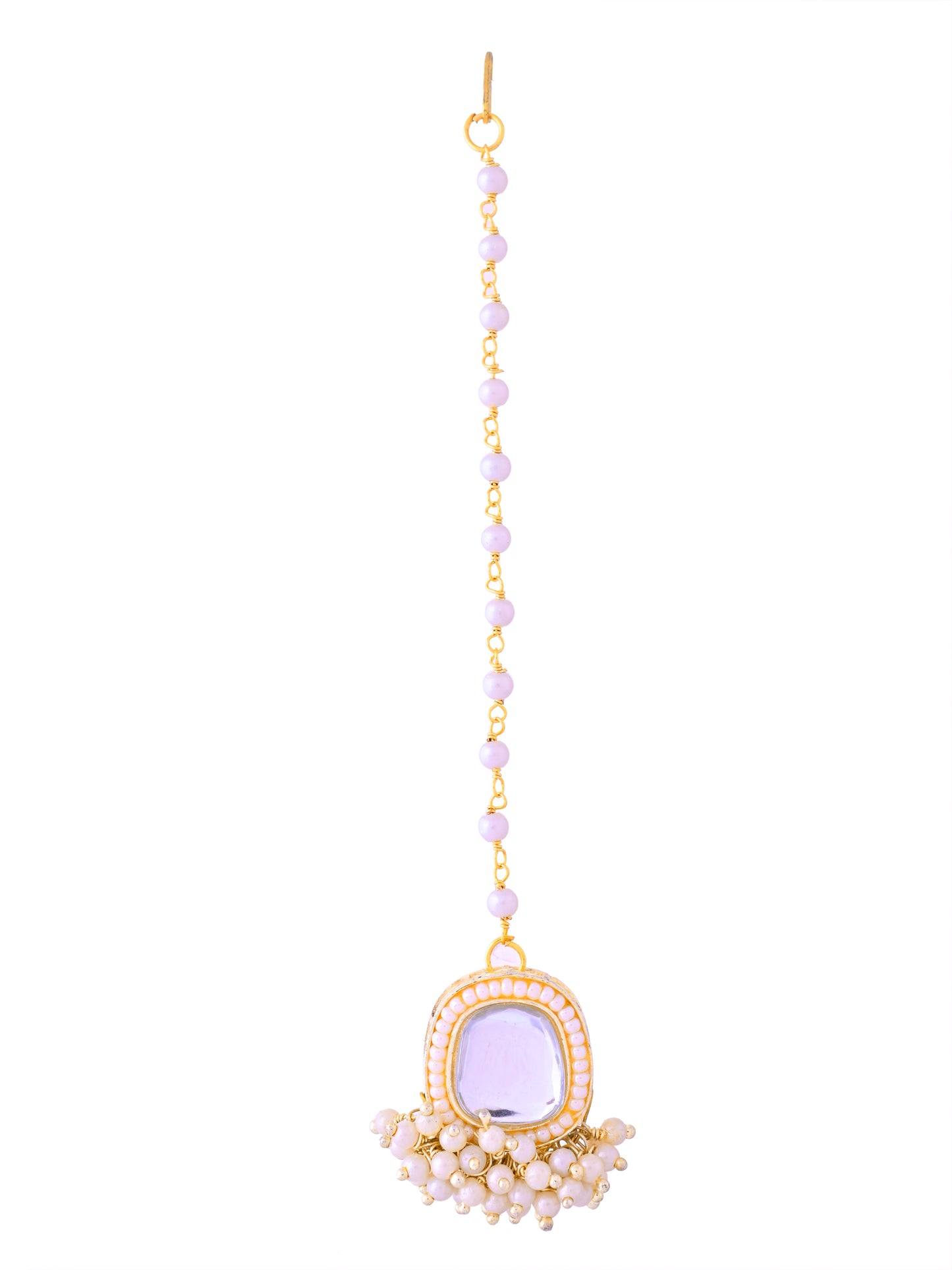 Traditional  Maang Tikka with Pearl Drops For Women