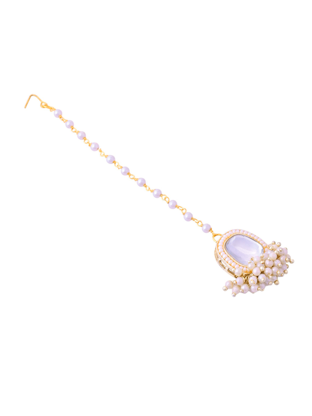 Traditional  Maang Tikka with Pearl Drops For Women