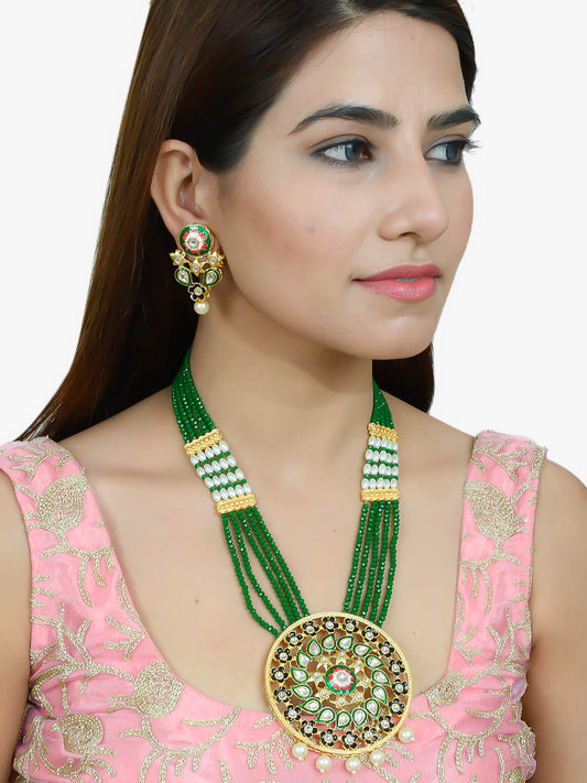 Gold Plated Long Layered Necklace Set for Women Online