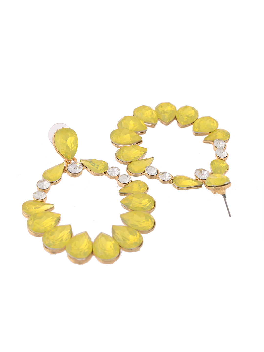 Yellow & Gold Floral Stud Earrings for women