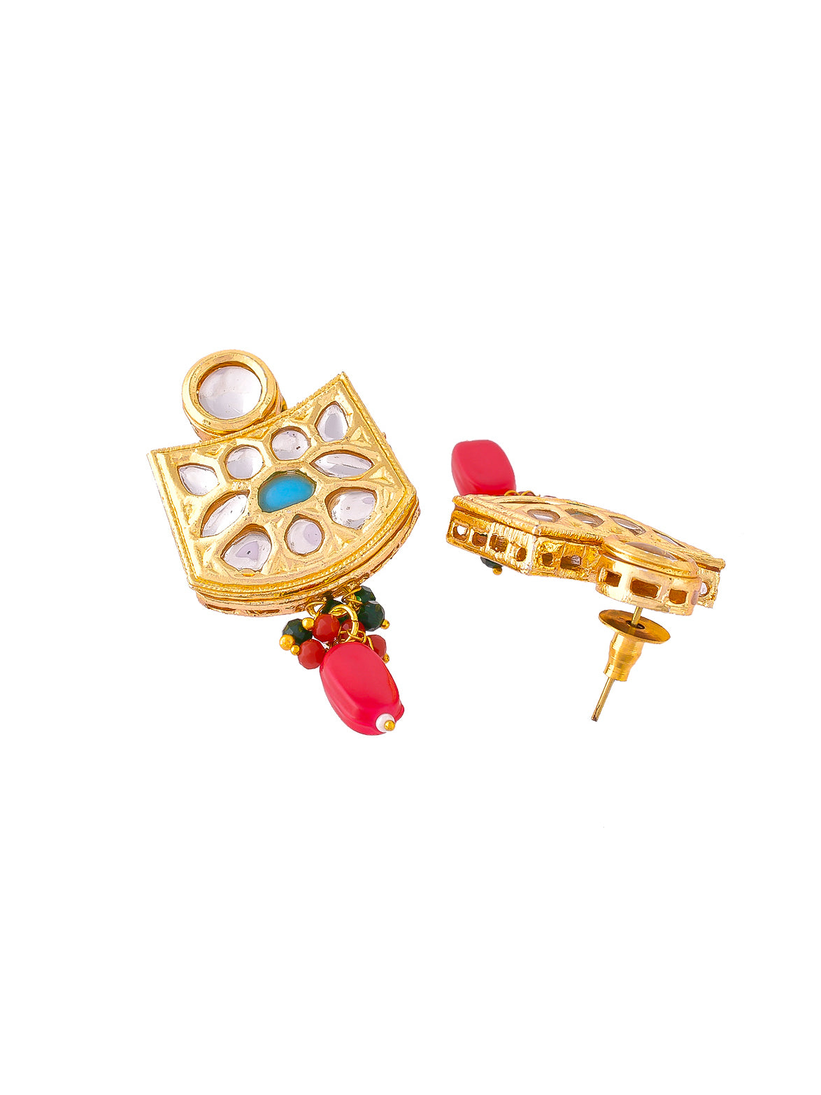 Red Green choker Kundan jewellery Set