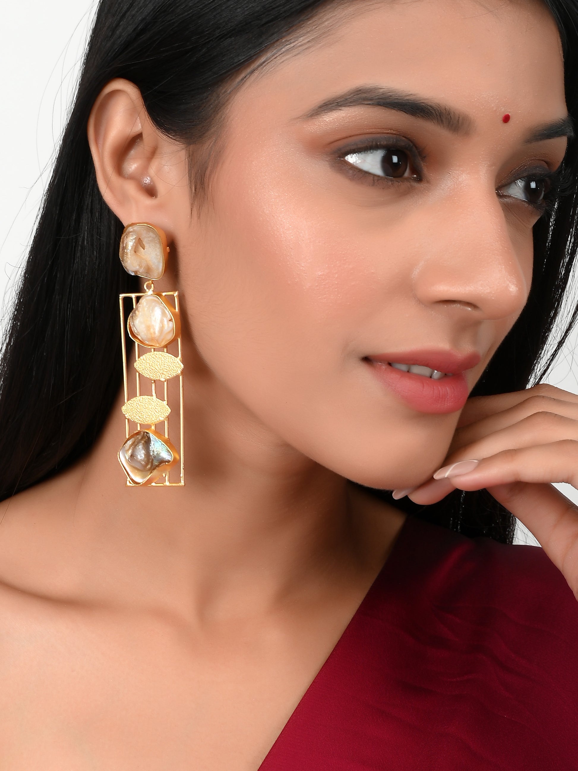 Gold Plated Handcrafted Dangle Designer Earrings for Women