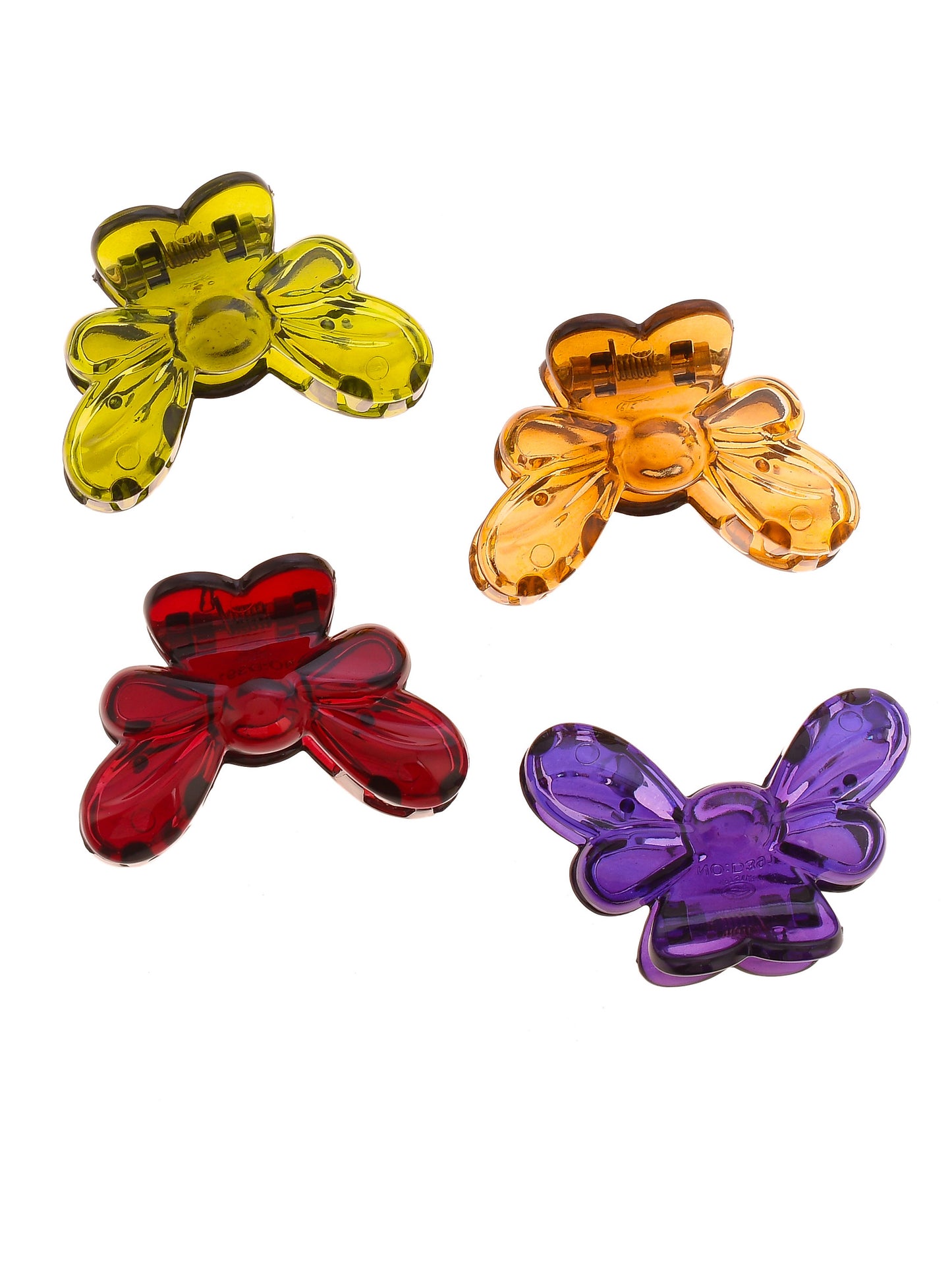 Set of 4 Multi Casual Floral Butterfly Claw Clip