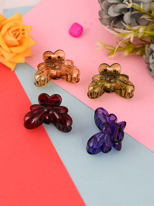 Set of 4 Multi Casual Floral Butterfly Claw Clip for Women Online