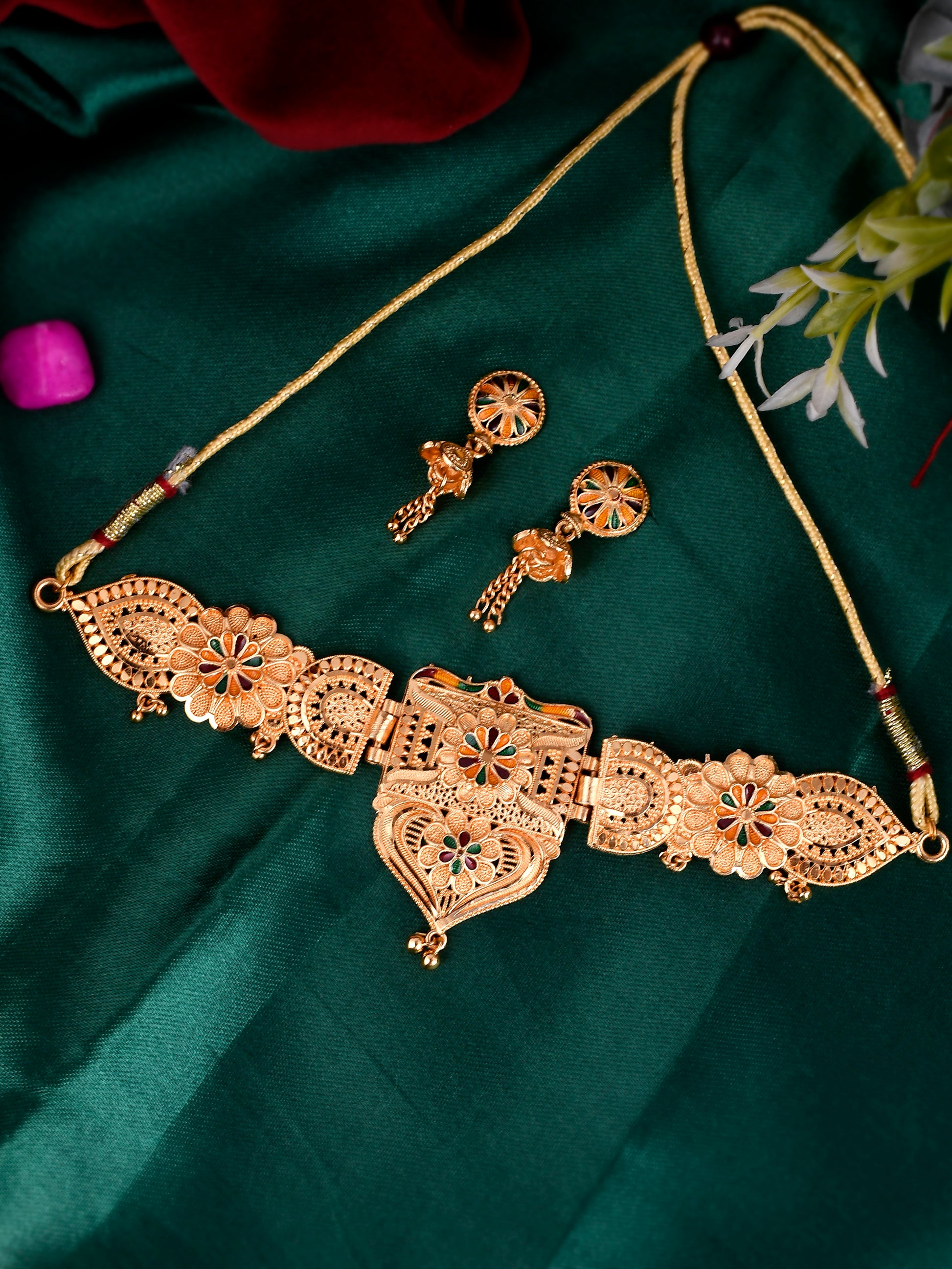 Gold-plated Temple-studded Jewellery Sets for Women Online