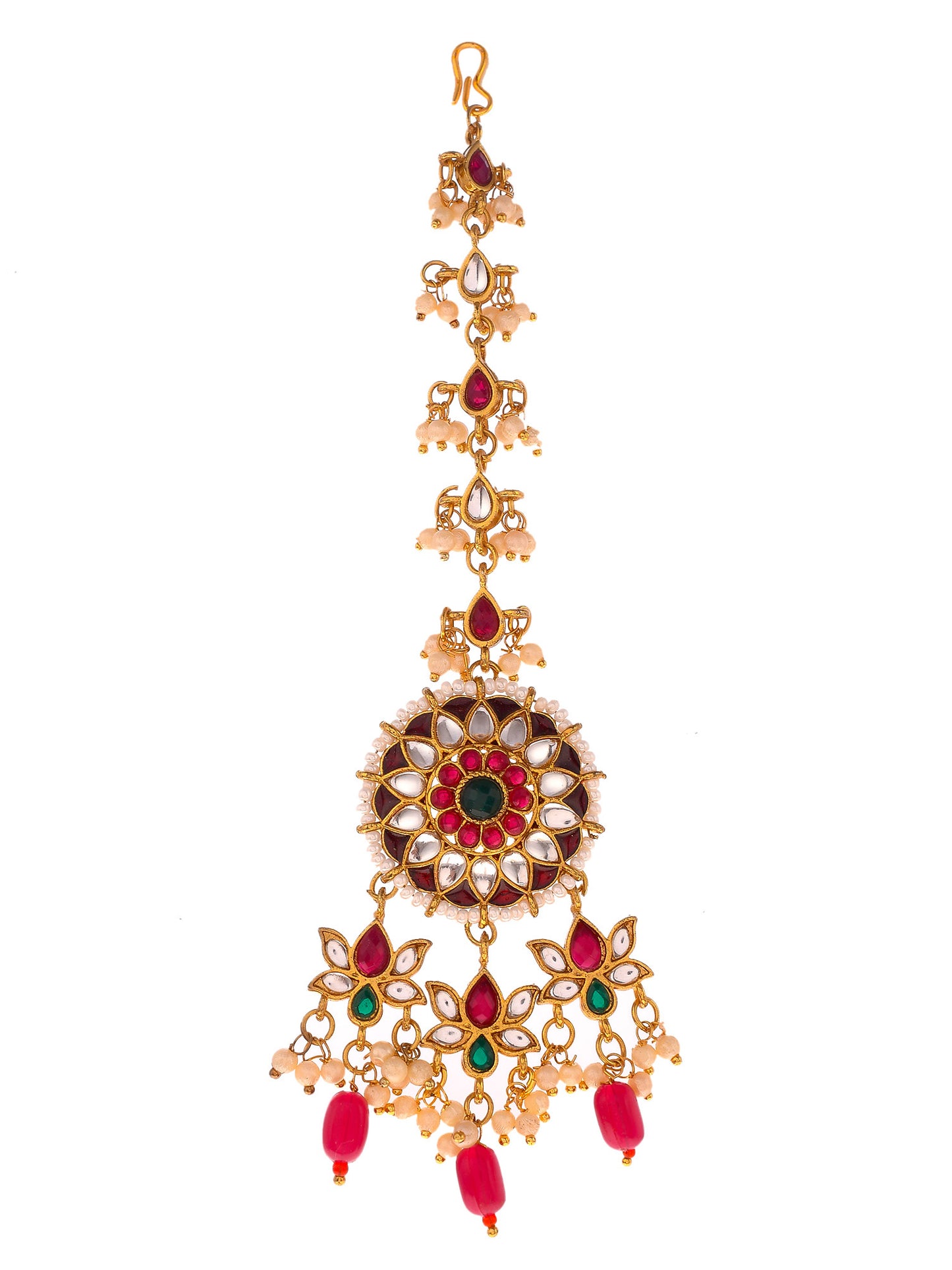 Gold Plated Kundan Stones Ethnic Necklace Jewellery set.