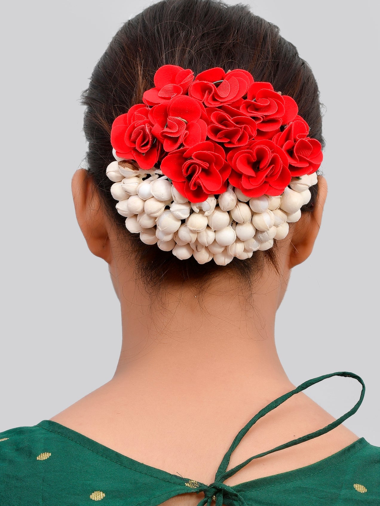 Samyak Rose Artificial Flower Juda Floral Bun Wedding Bridal Hairstyle Hair  Accessories For Women & Girls (Red) : Amazon.in: Beauty