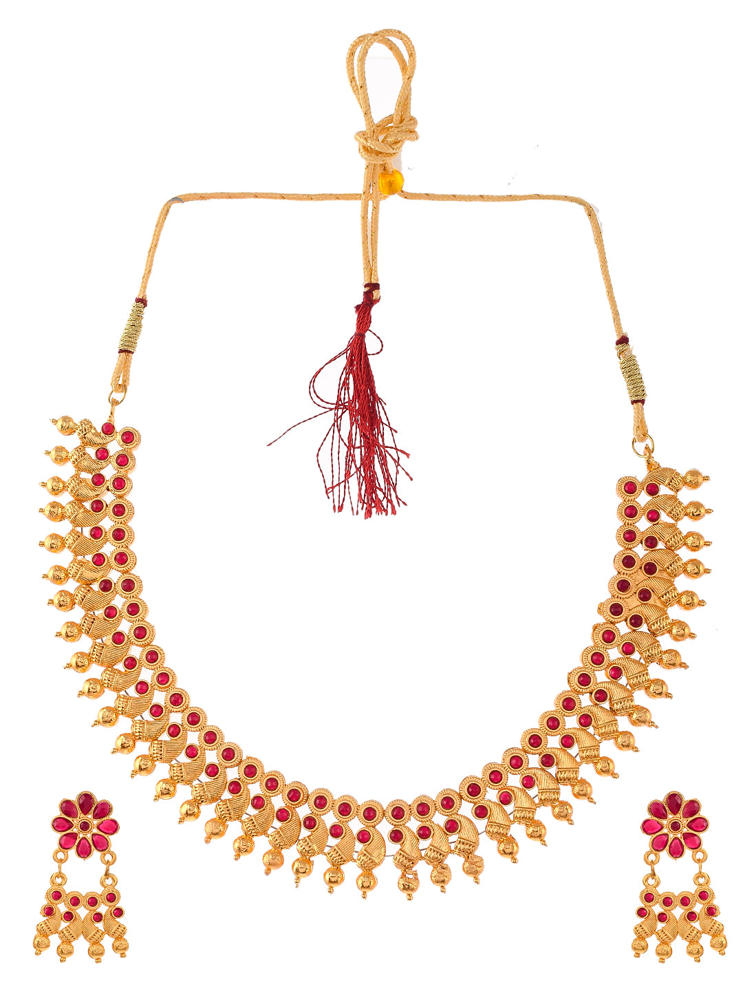 Gold Plated Handcrafted Floral Jewellery Set