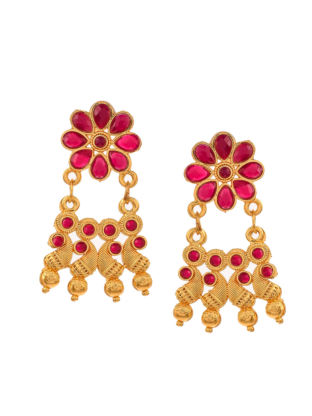Gold Plated Handcrafted Floral Jewellery Set