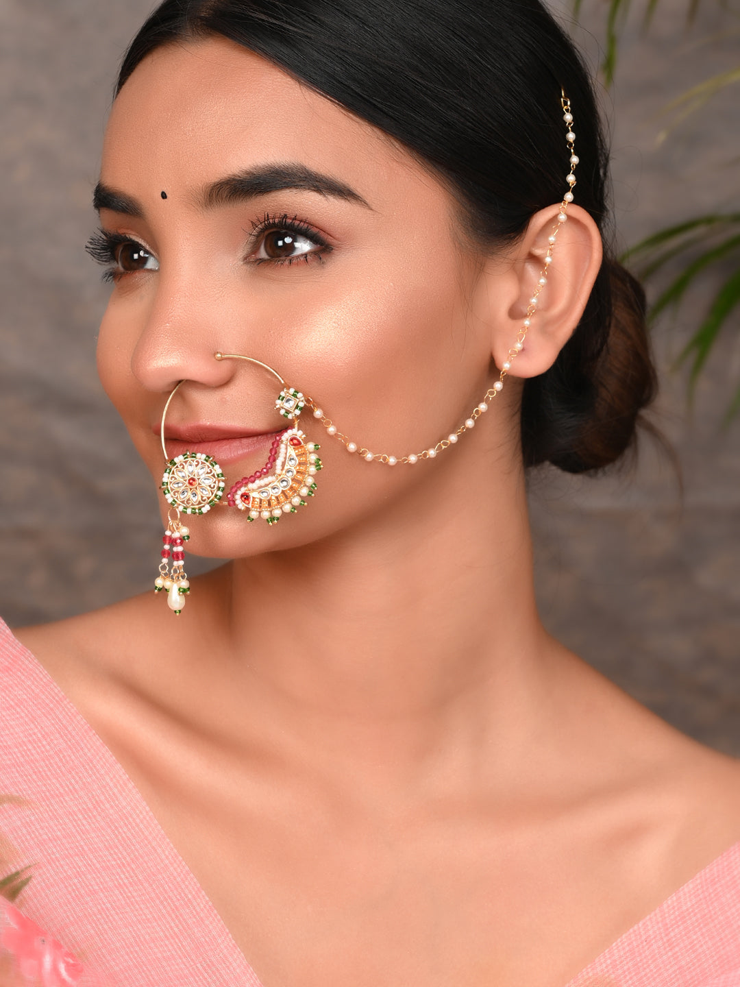 Bridal Kundan Nath Design Kundan Nose Pin Online Bridal Kundan