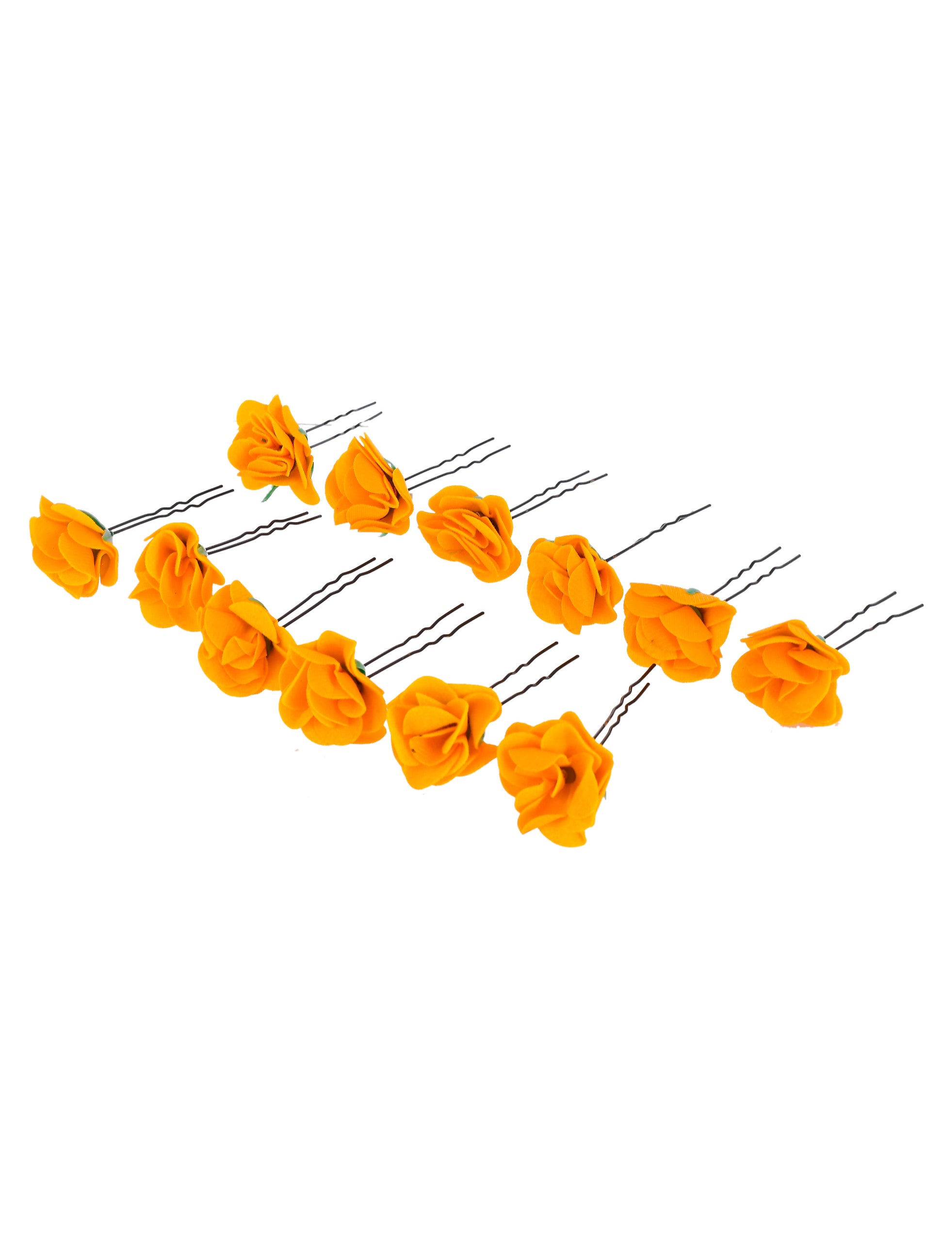 Set of 10 Mustard Flower Hair Juda Pin Set