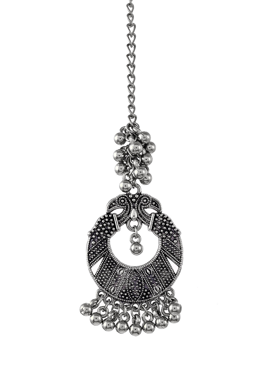 Oxidised Silver Metal Maang Tikka Buy Silver Plated Oxidised