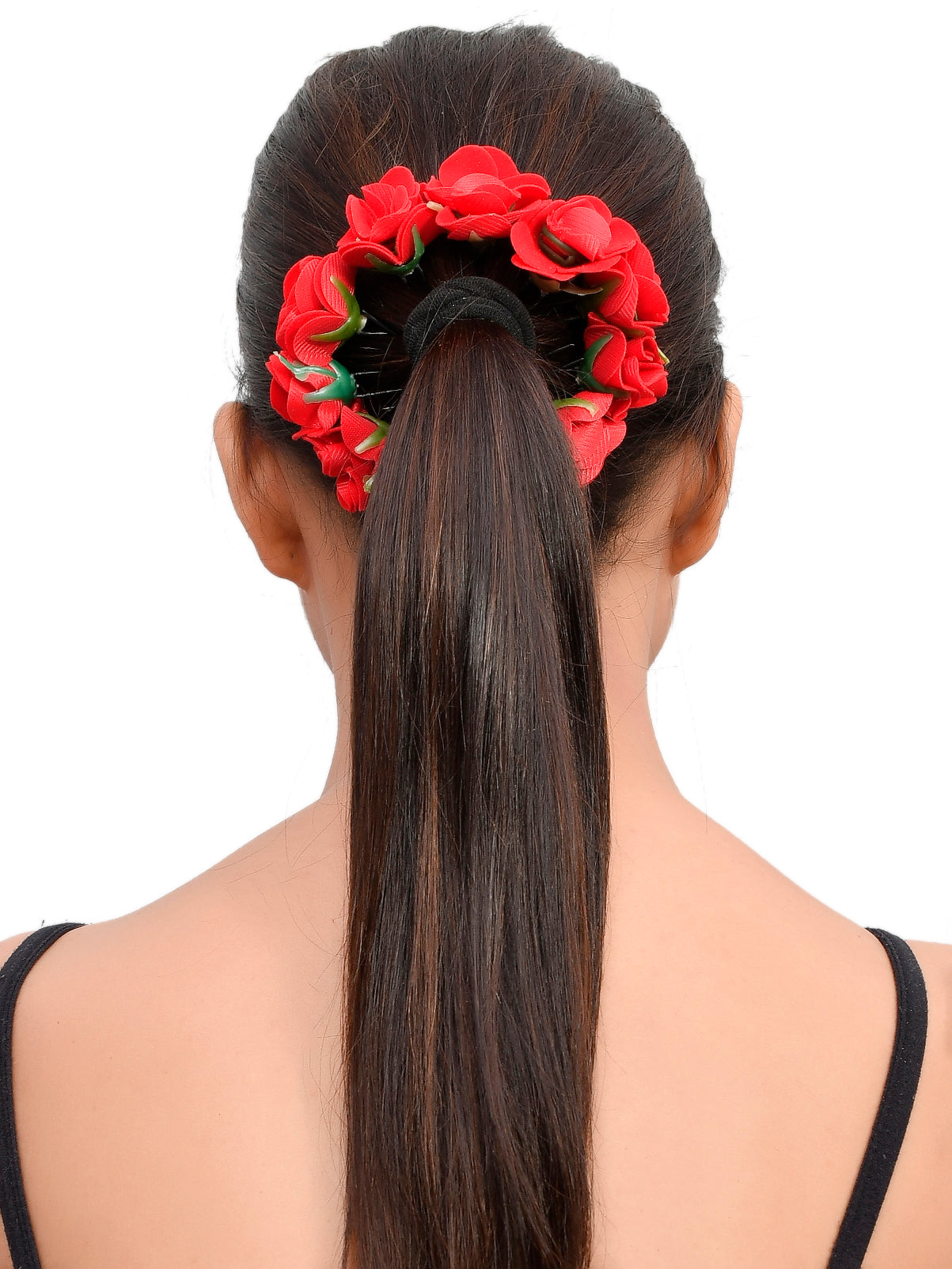 Set of 10 Red Floral U Pin Hair Accessory Set