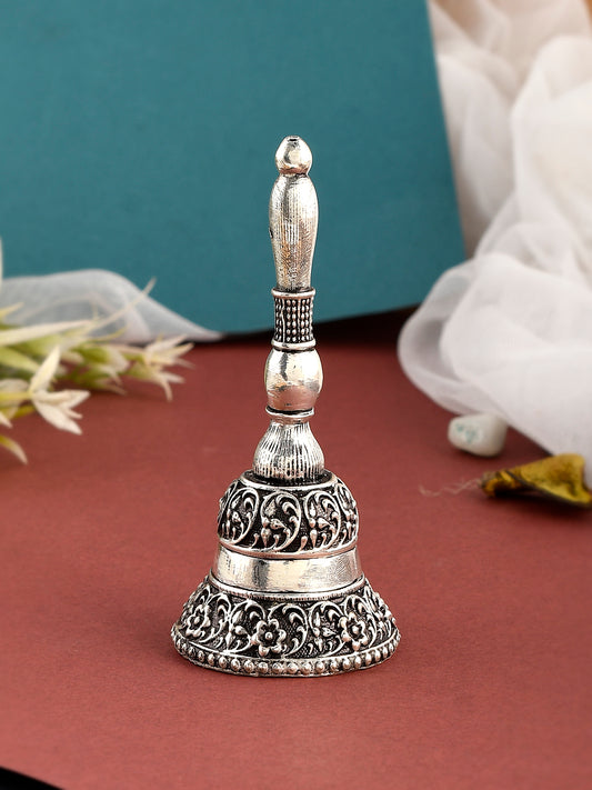 Floral 999 Sterling Silver Pooja Bell for Aarti