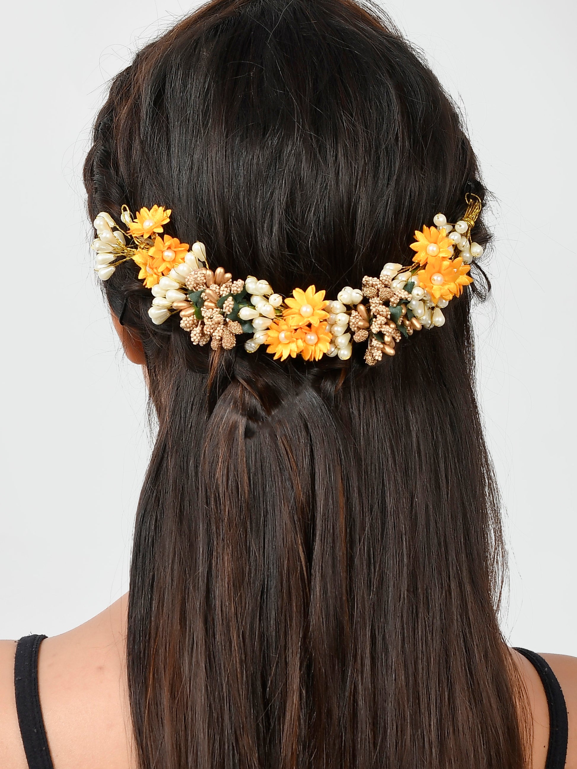 Marigold Artificial Flower Hair Accessory Set