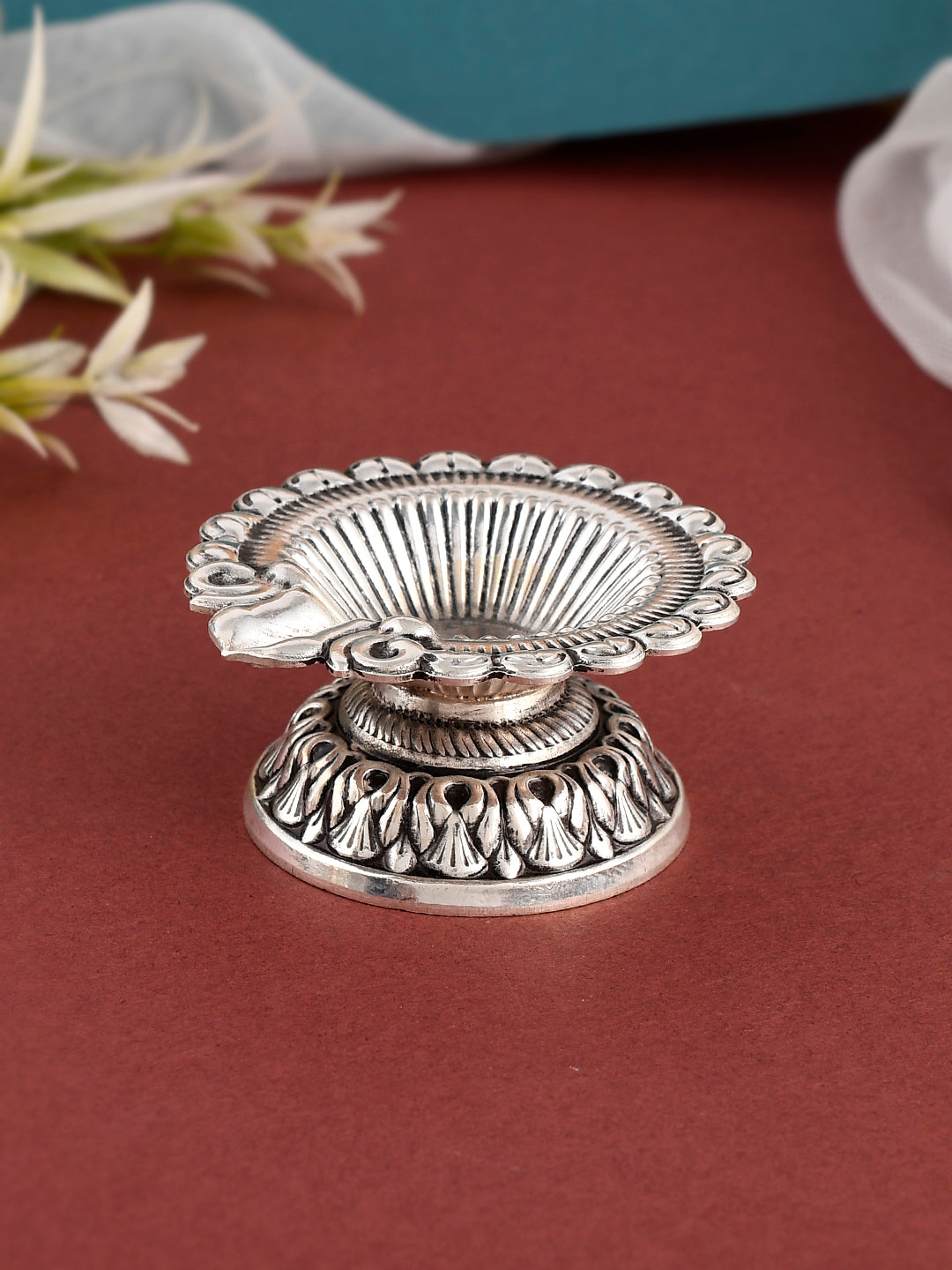 Pure Silver Diya/lamp Oil/ghee Lamppure Silver Gift Items Return Gift for  Navarathri, Janmastami, Wedding & Housewarming - Etsy