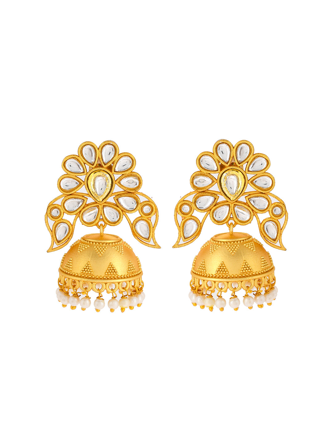 Kundan Ethnic Traditional Jhumka Earrings