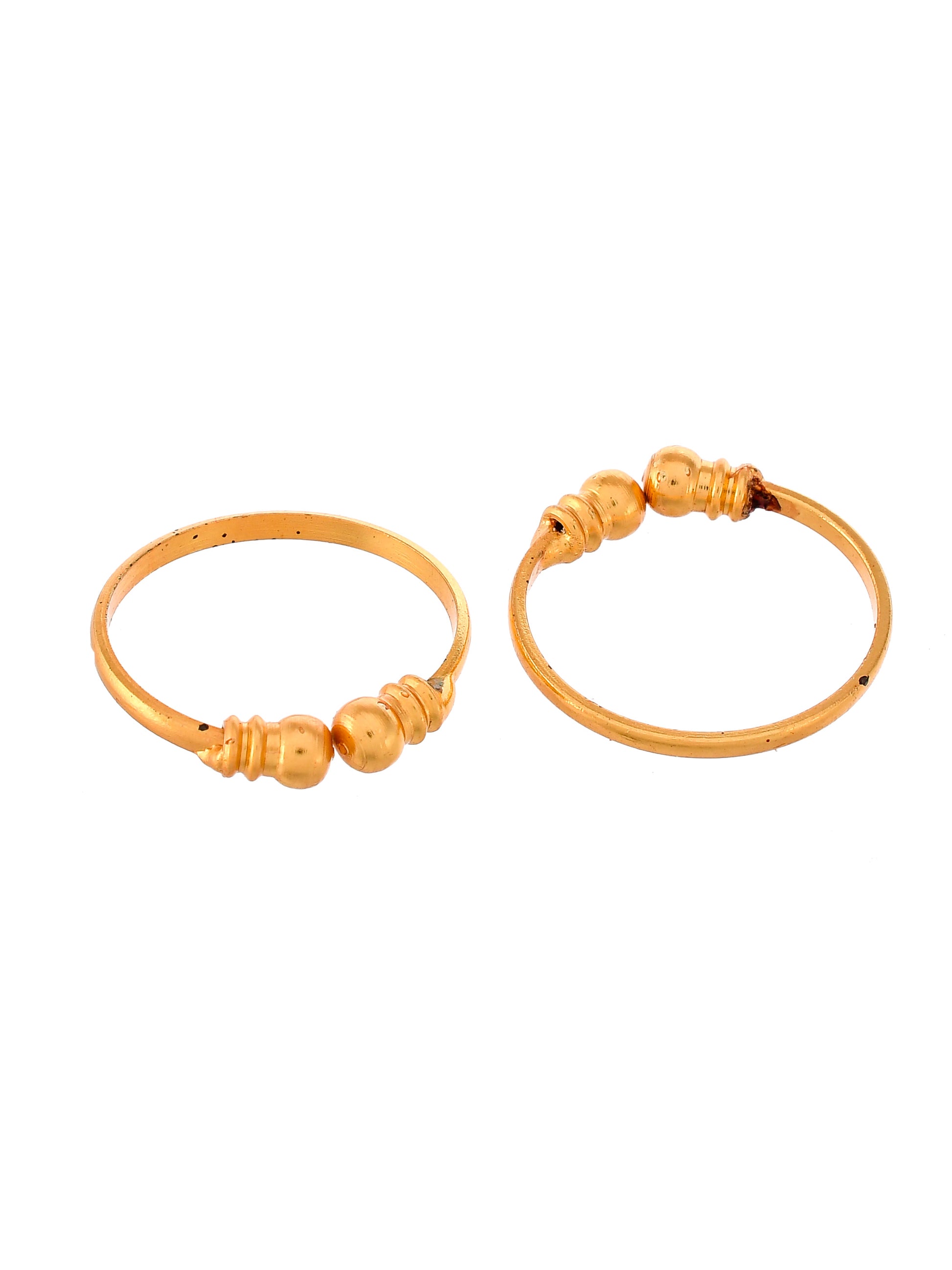Set of 2 Silver Gold Plated Toe Rings For Women