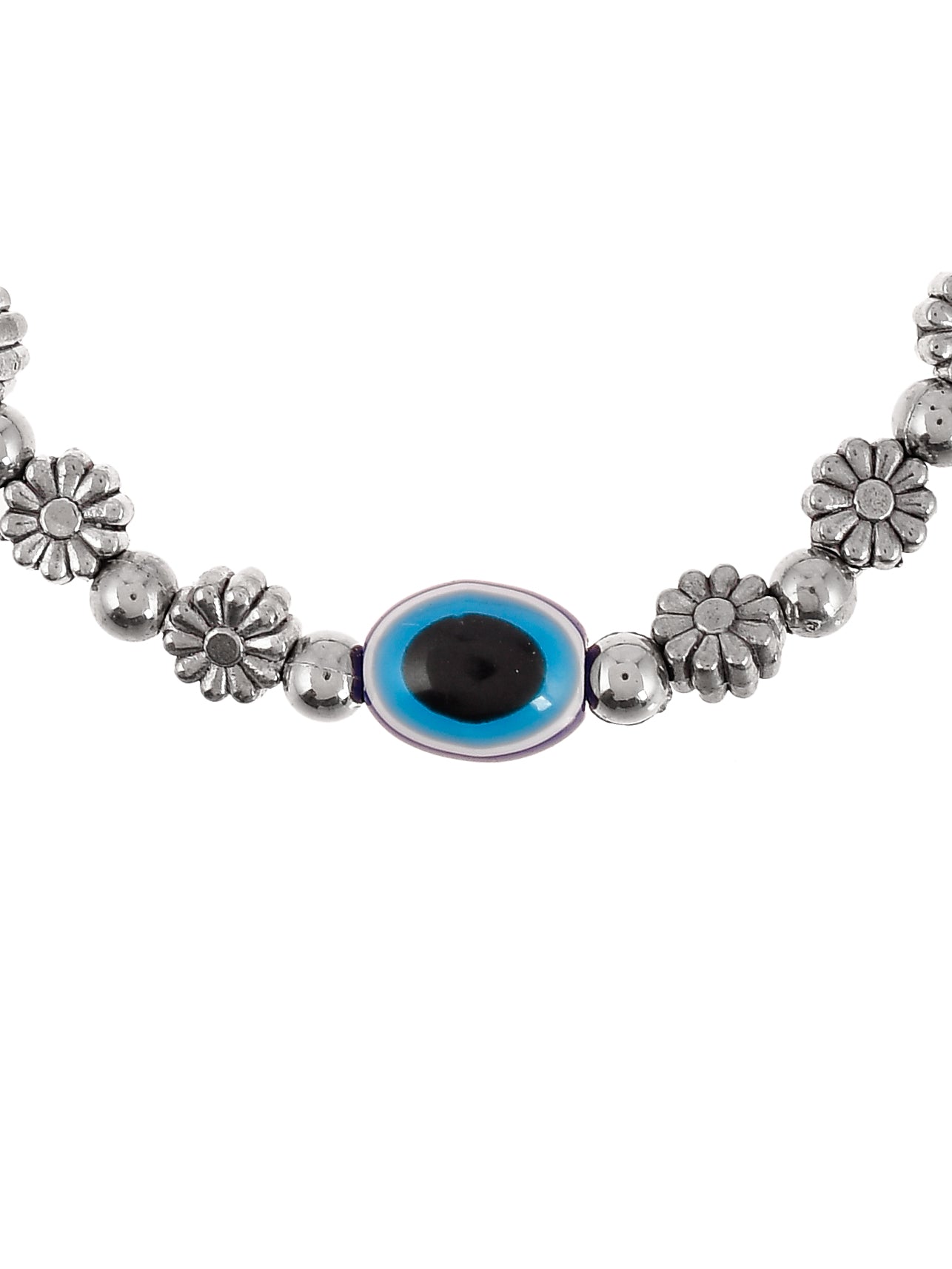 Silver Plated Oxidised | Evil Eye Bracelet For Girls
