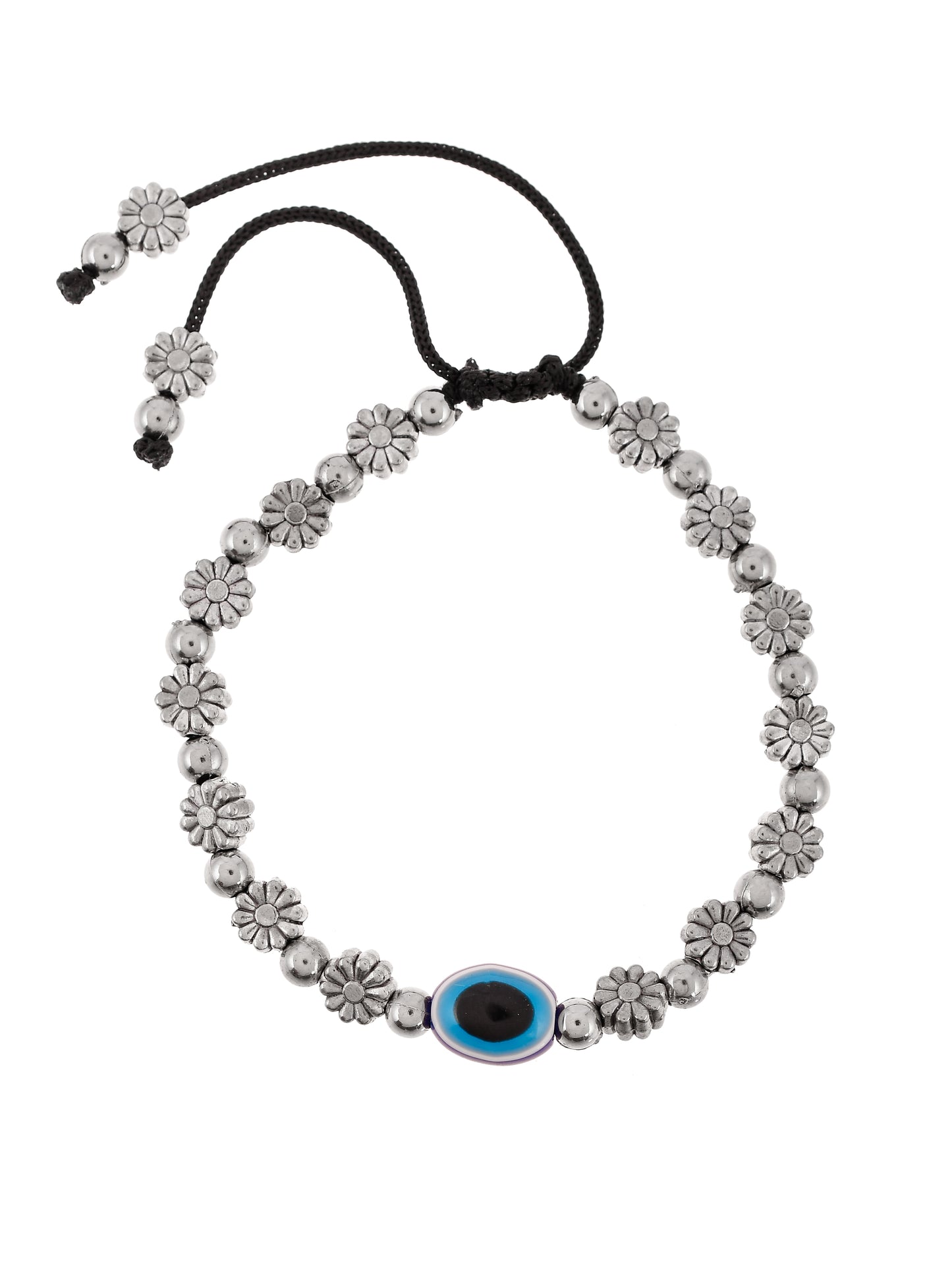 Silver Plated Oxidised | Evil Eye Bracelet For Girls
