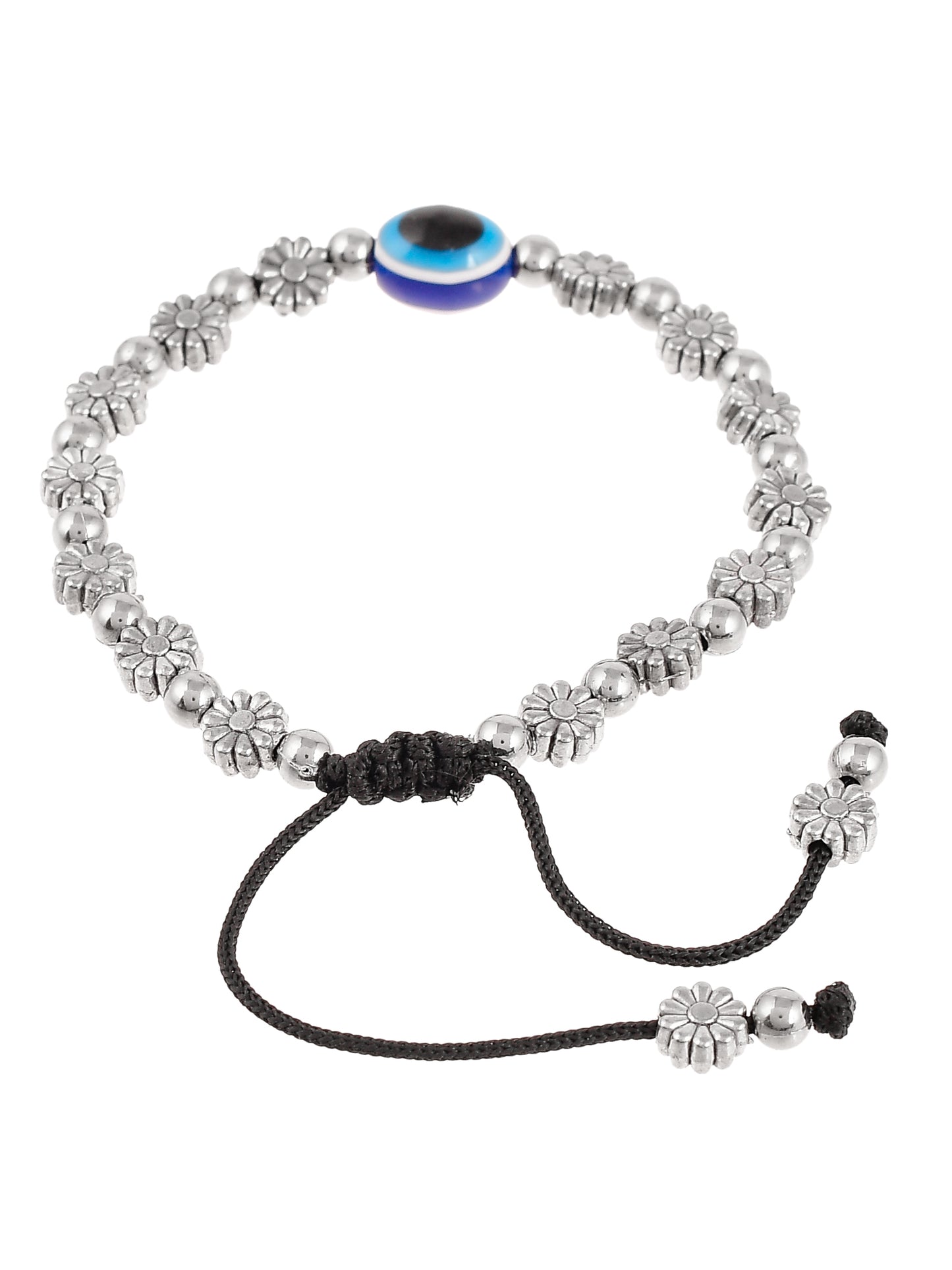 Silver Plated Oxidised | Evil Eye Bracelet For Girls