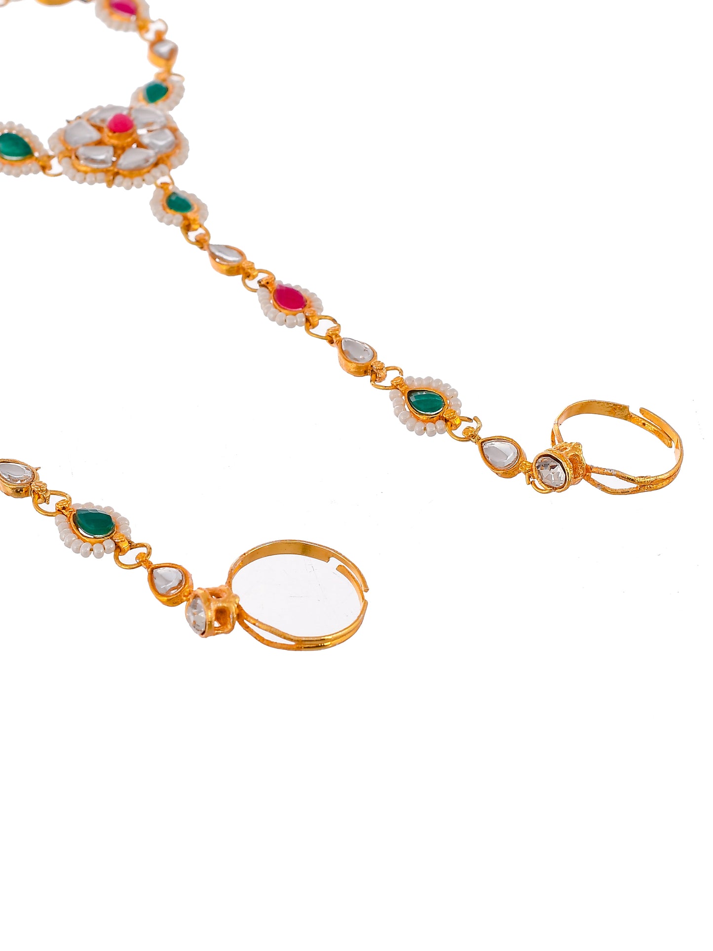 Set of 2 Gold toned Ring Bracelet Hathful