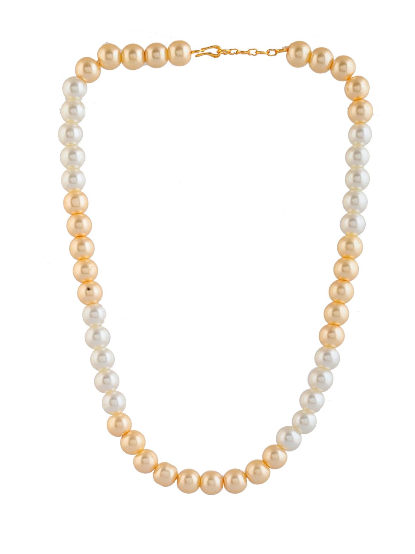 White & Gold  Pearl Necklace For Women