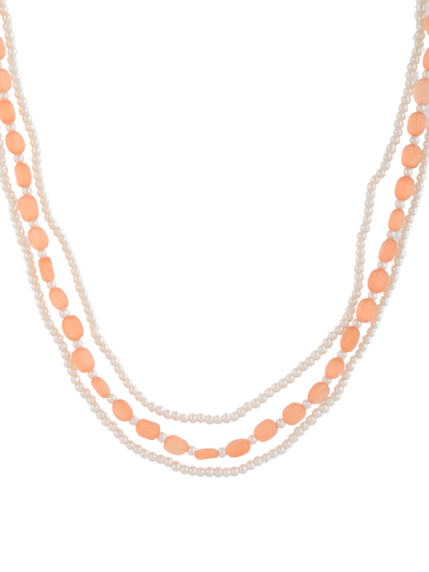 Layered Beads White Pearl Necklace For Women