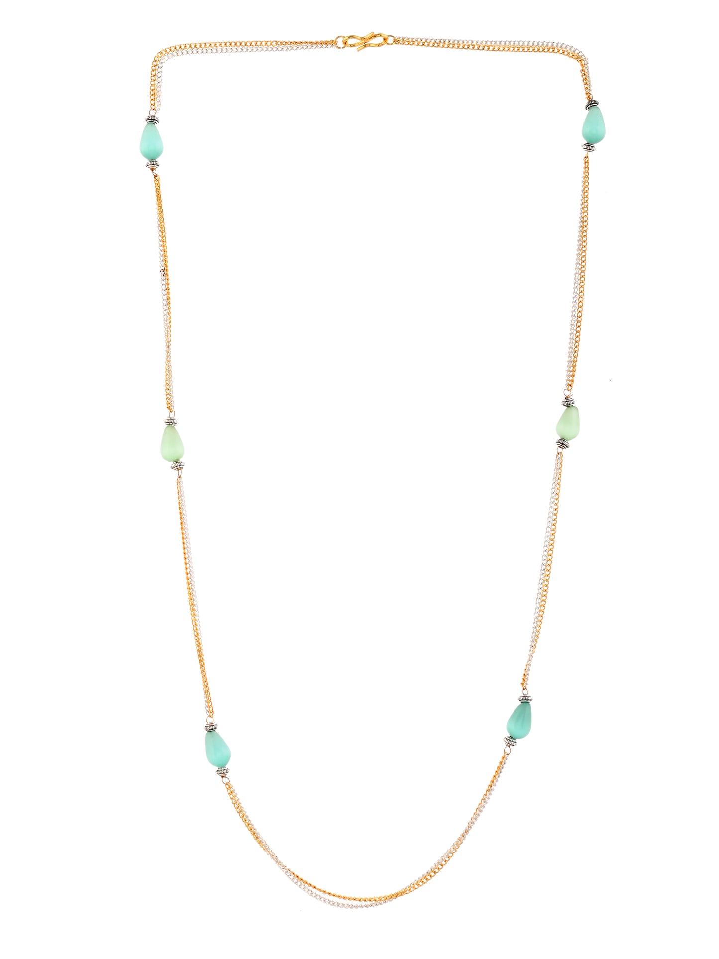 Beaded Gold & Silver Plated Chain Necklace For Women