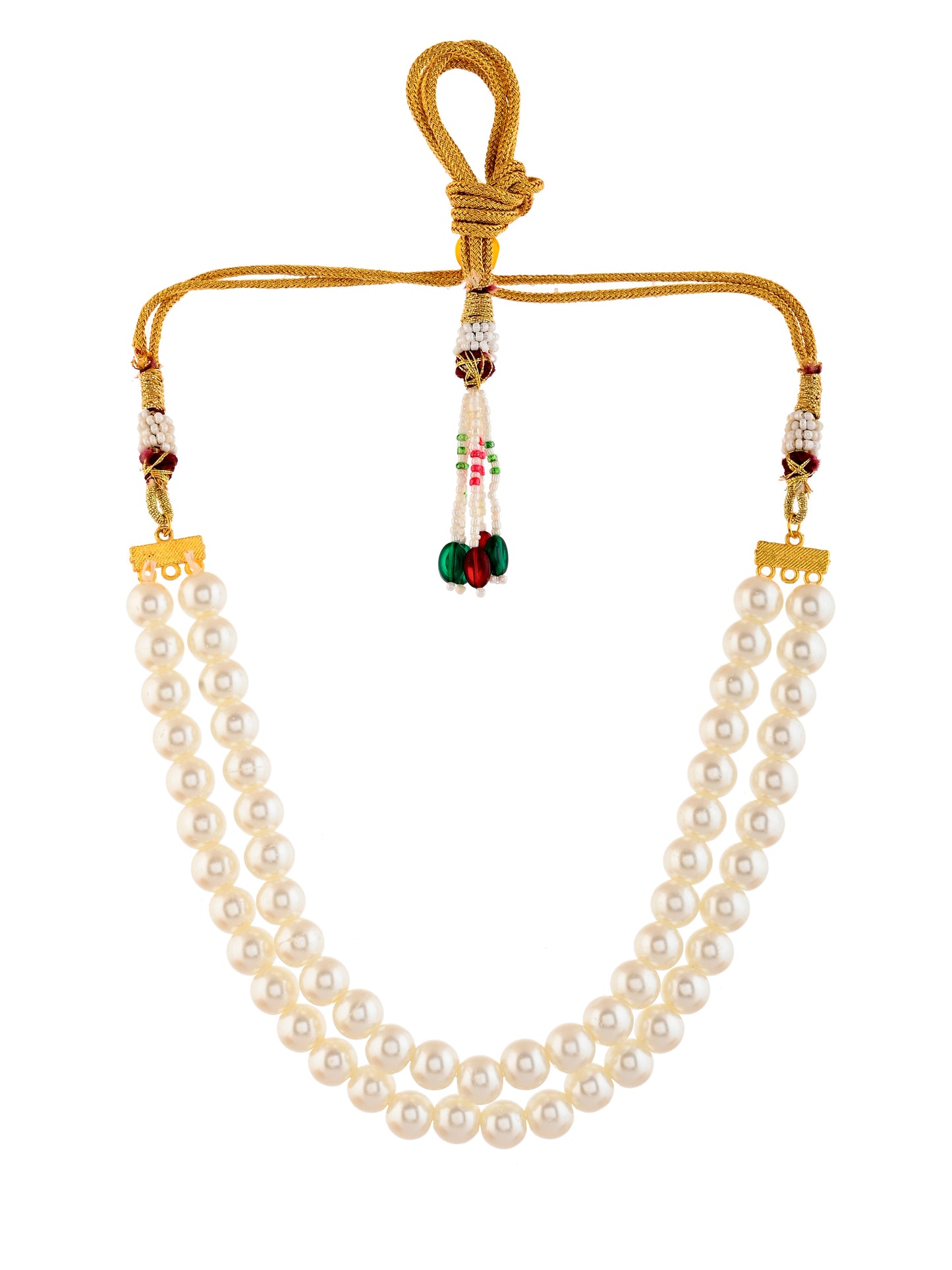 Double line White Pearl Necklace For Women