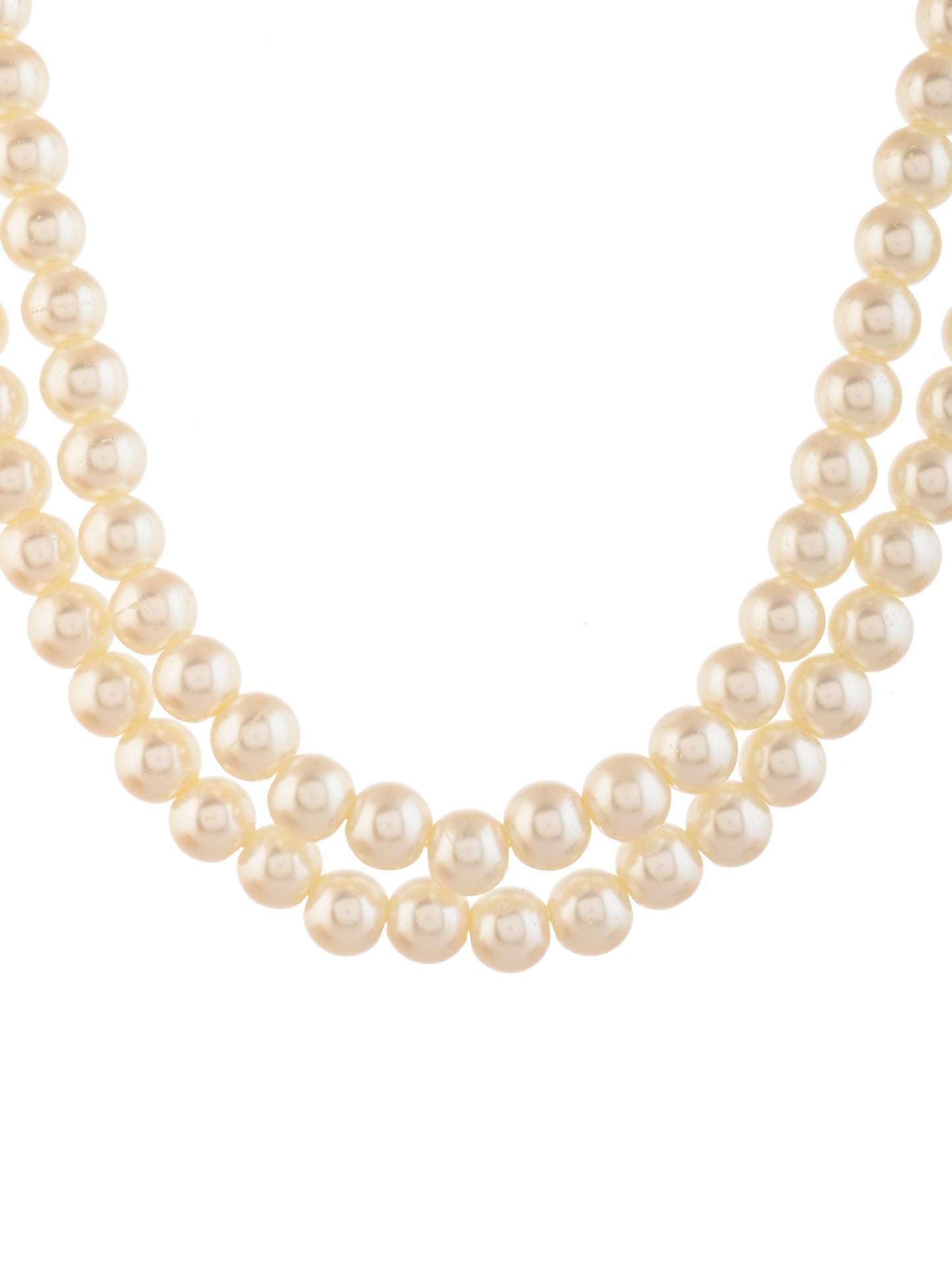 Double line White Pearl Necklace For Women