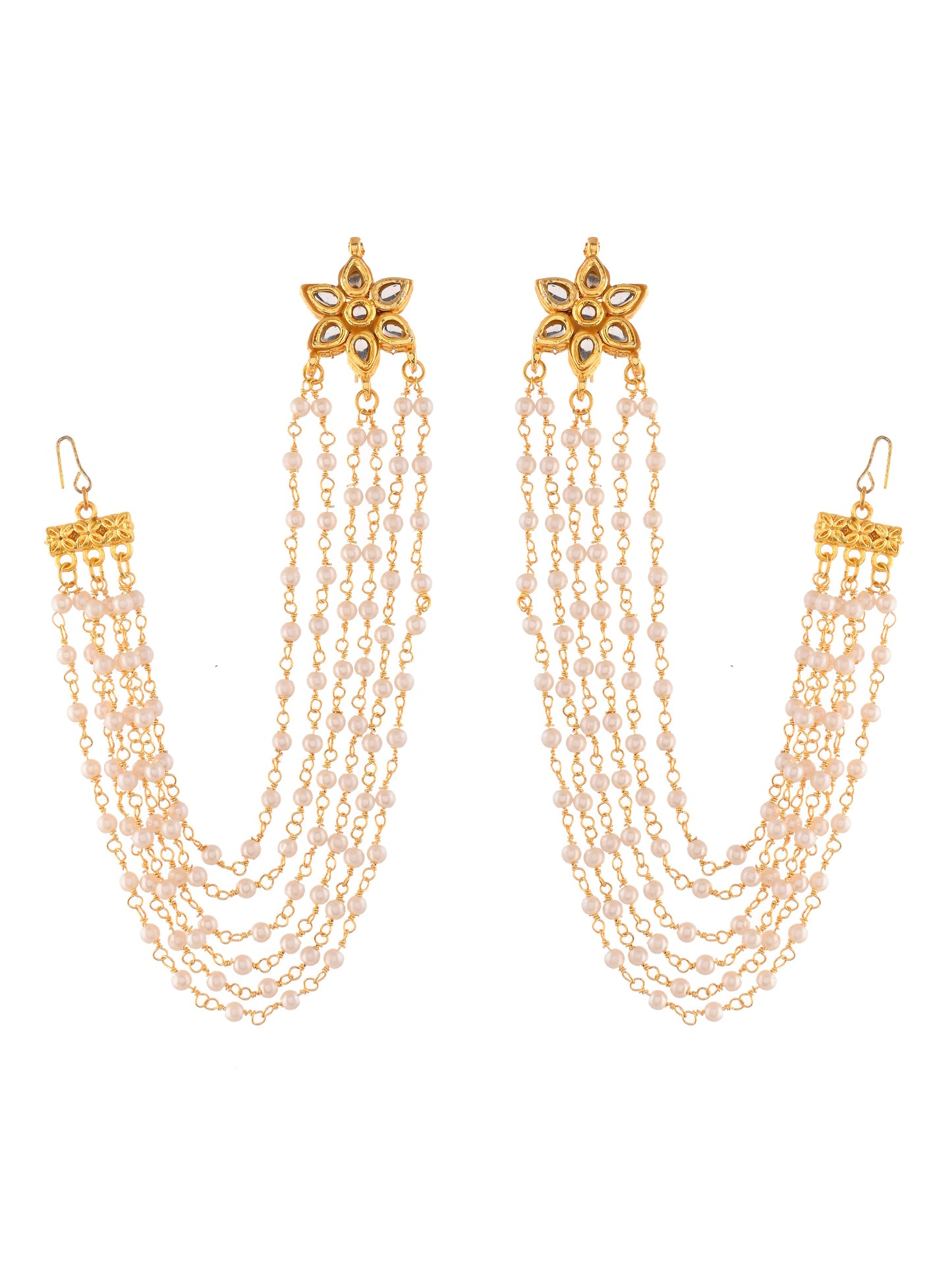 White Pearl & Gold-Plated Earring For Women | Traditional & Bridal Earrings