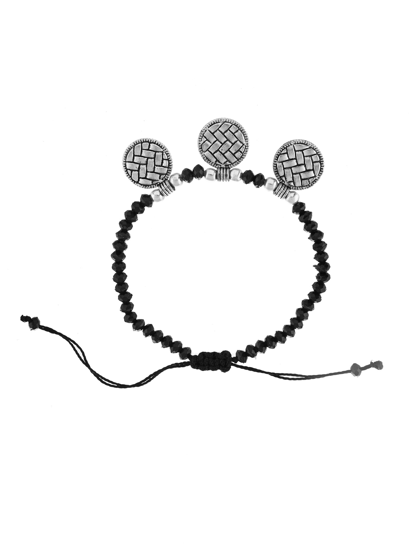 Black thread evil eye anklet