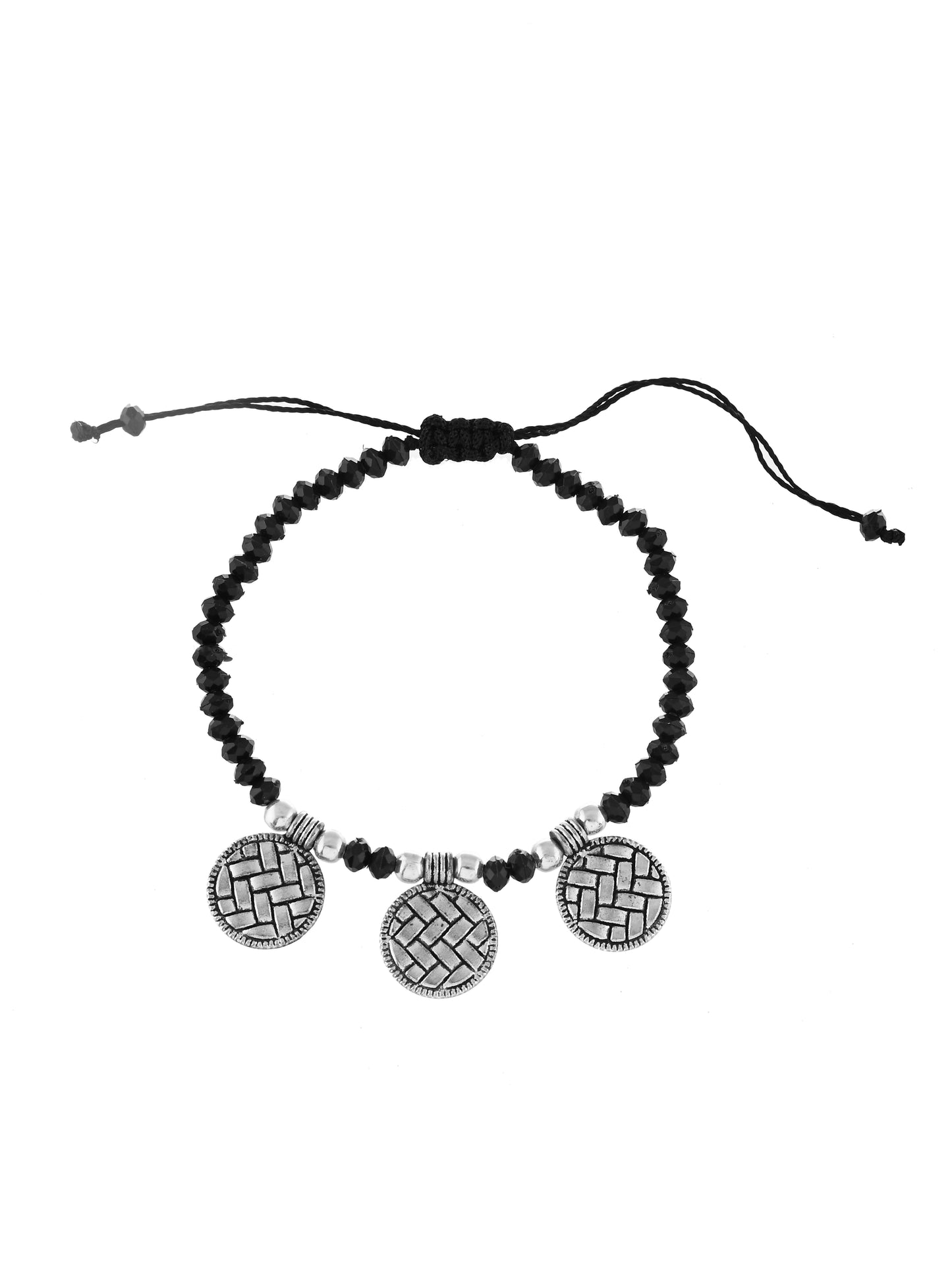 Black thread evil eye anklet