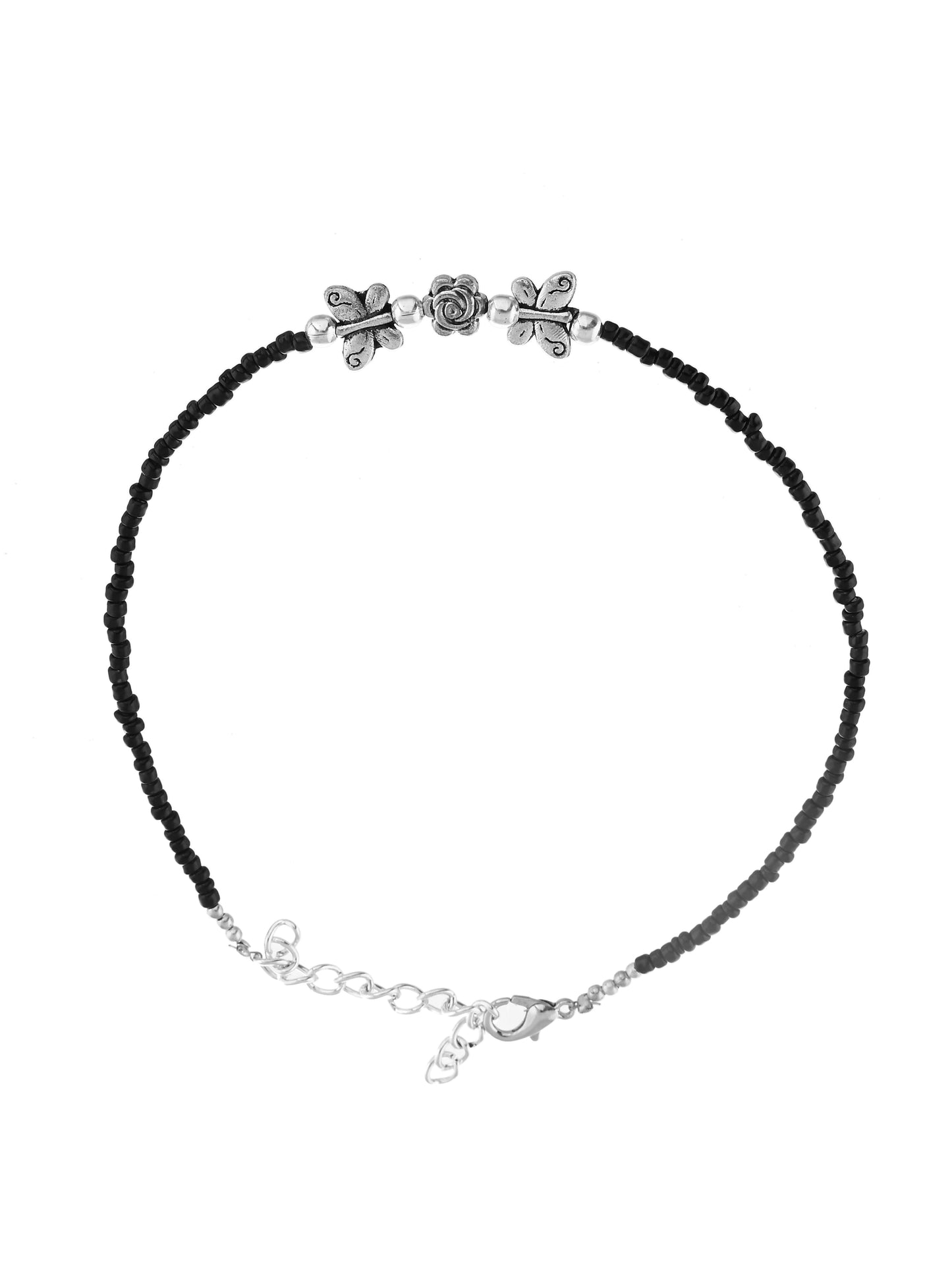 Black thread evil eye anklet