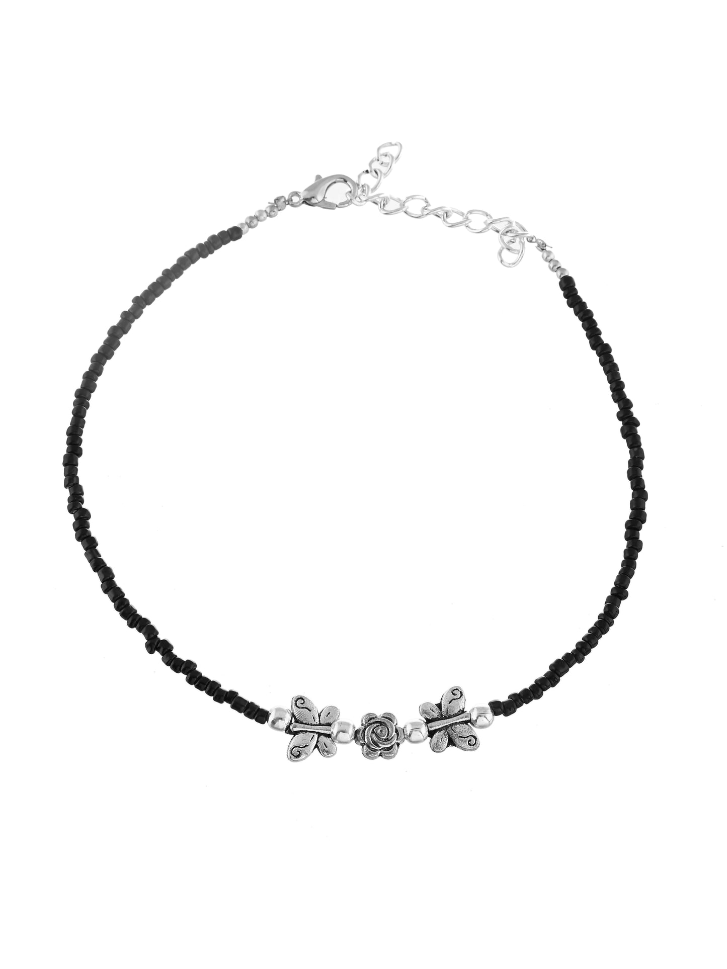 Black thread evil eye anklet