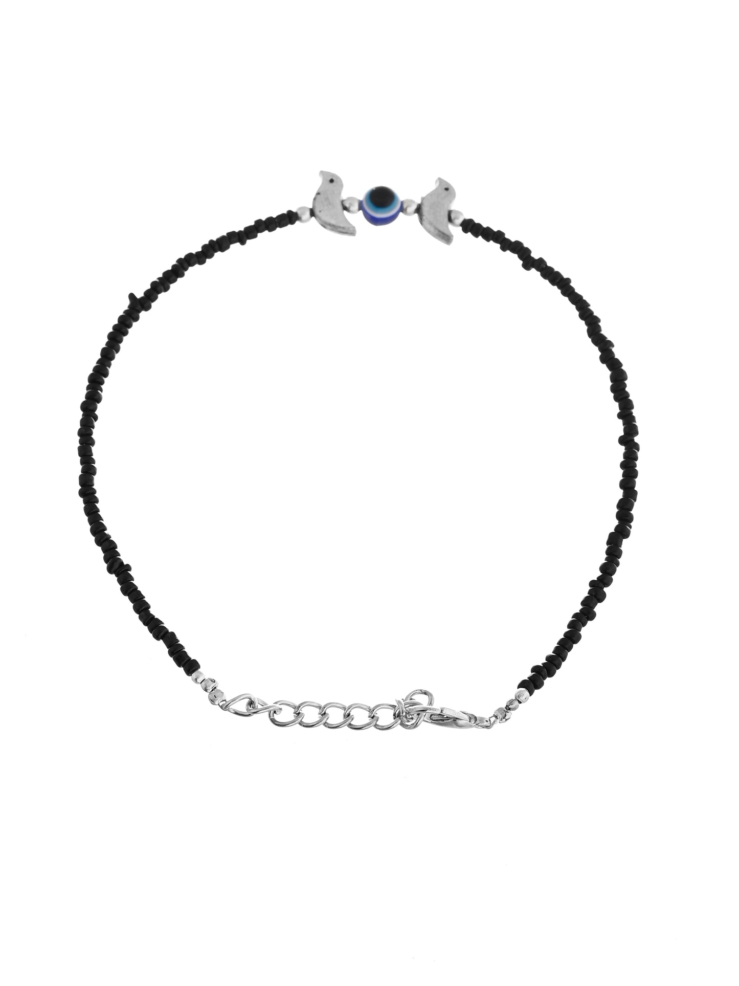 Black thread evil eye anklet