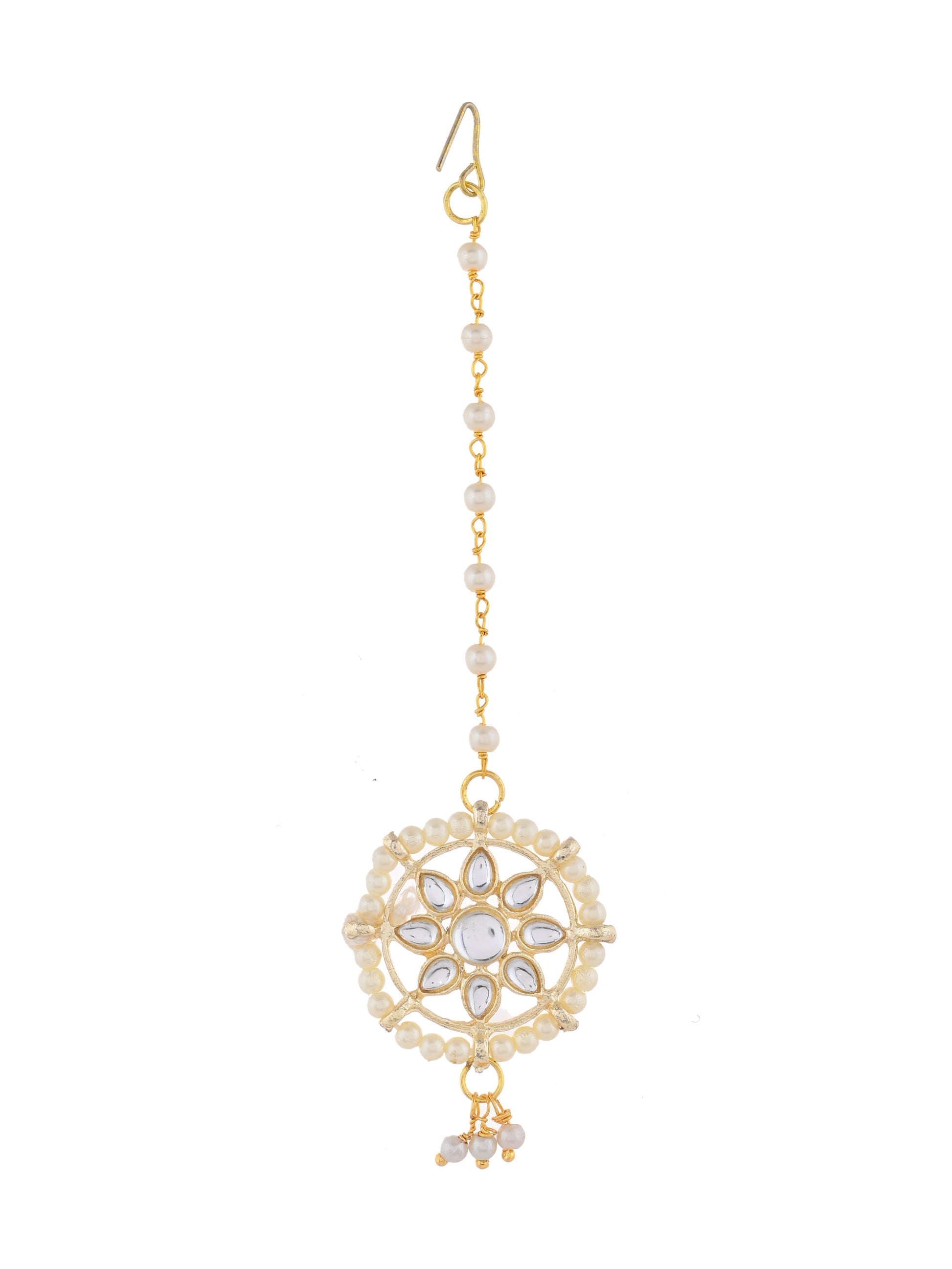 Gold Plated Kundan Maang Tikka for Women
