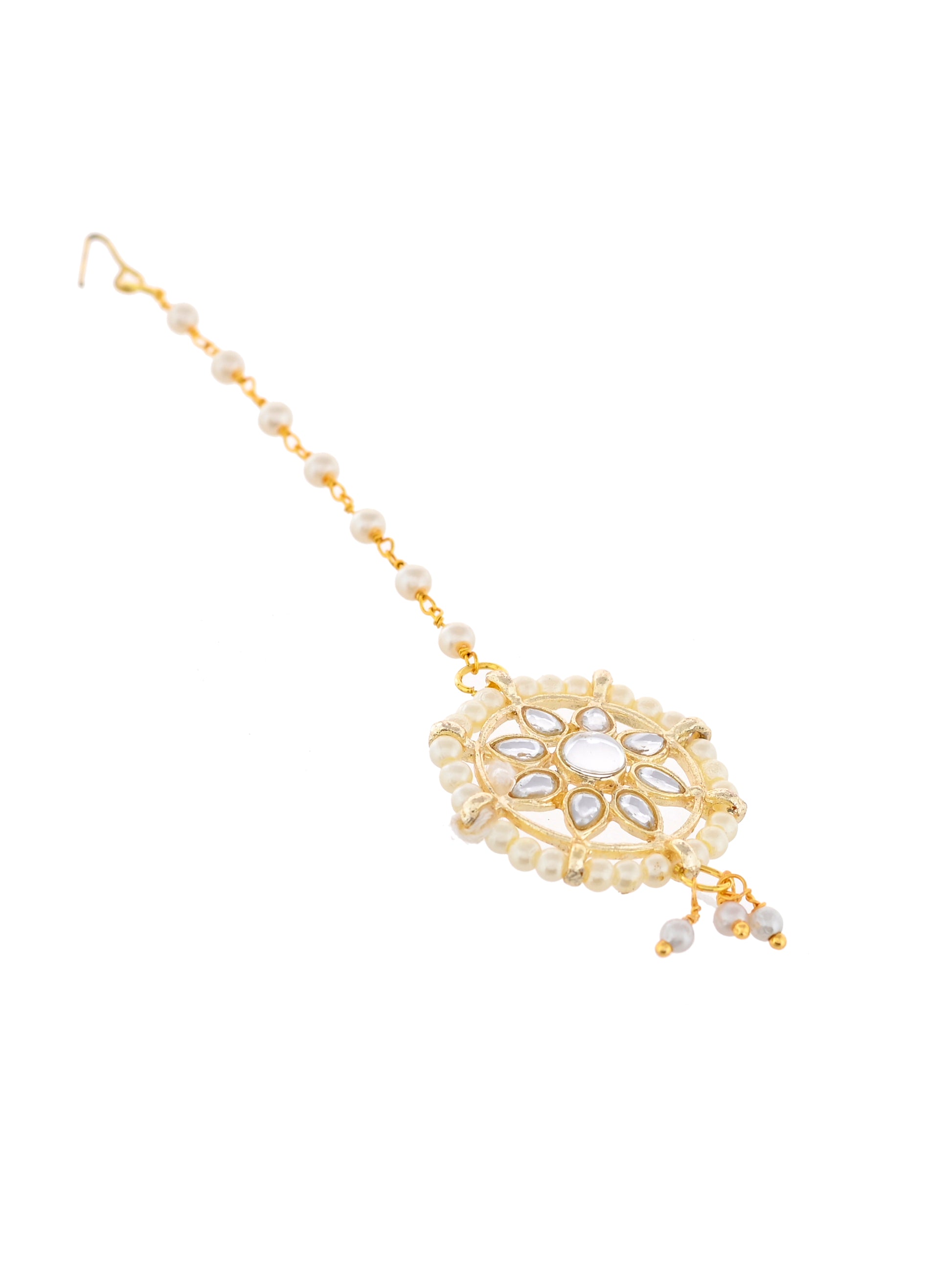 Gold Plated Kundan Maang Tikka for Women
