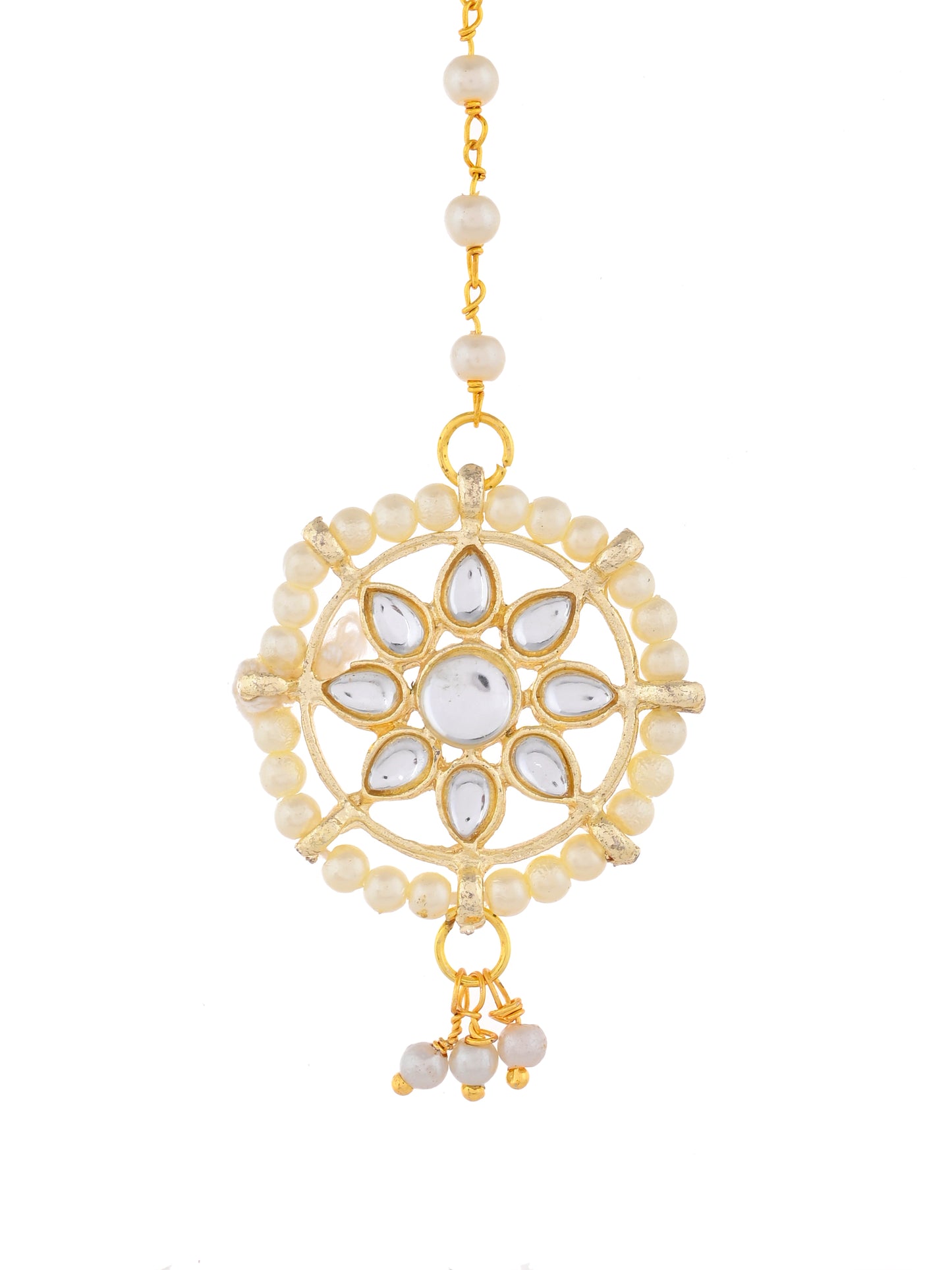 Gold Plated Kundan Maang Tikka for Women
