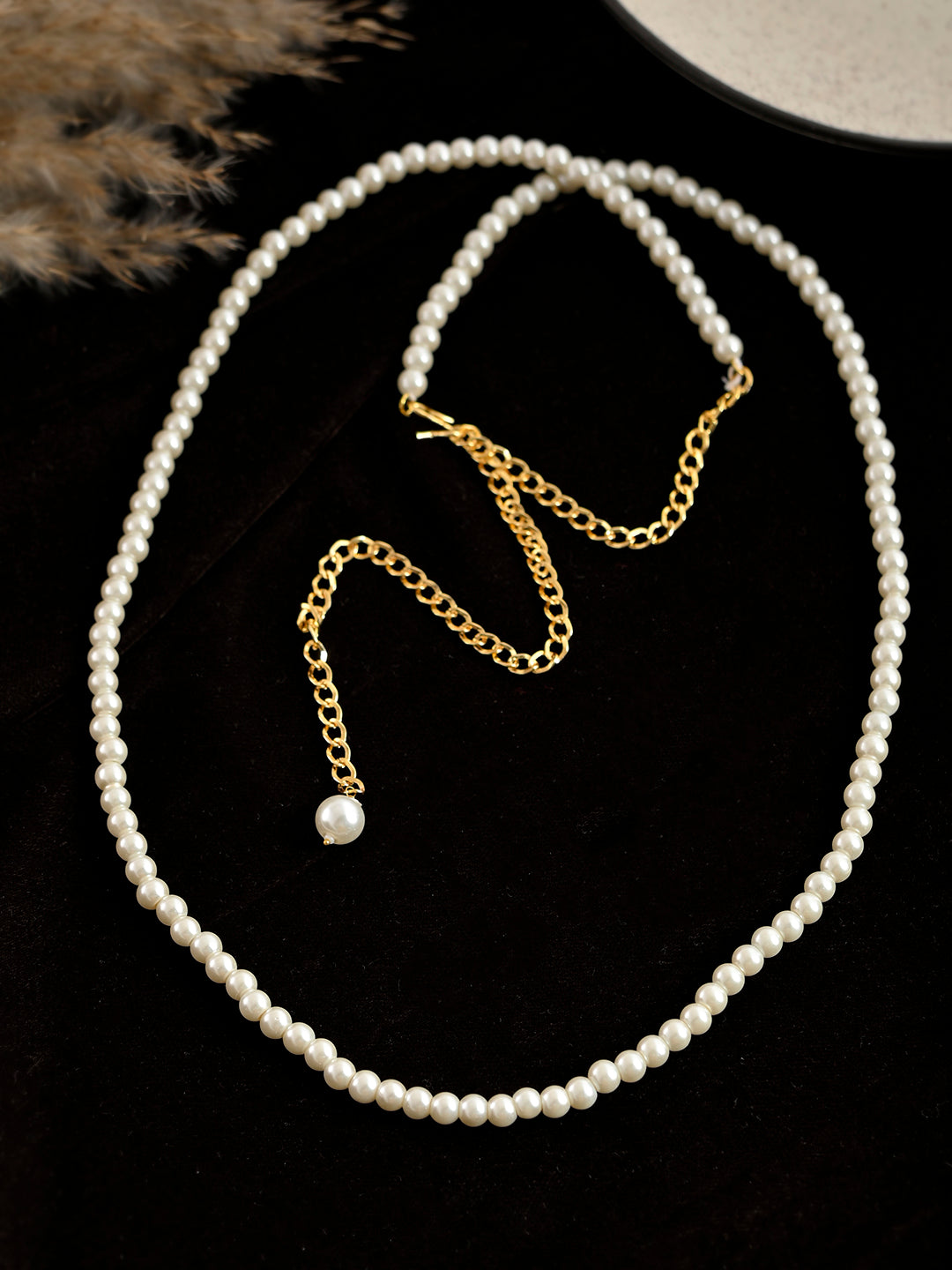 Gold & Pearl Saree Waist Chain for women