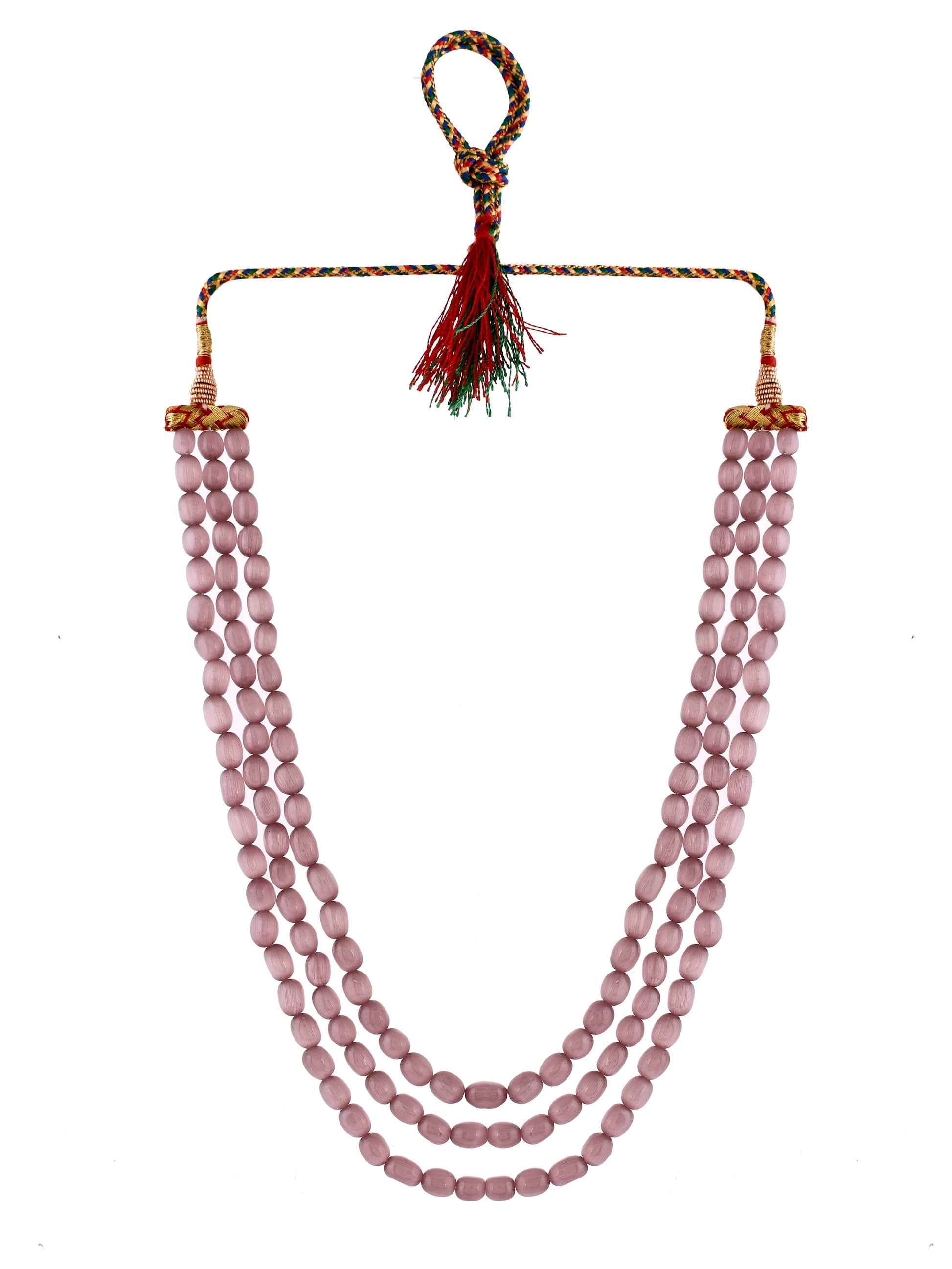 Multi Layered Beaded Necklace Handcrafted with Pink Beads For Women & Girls