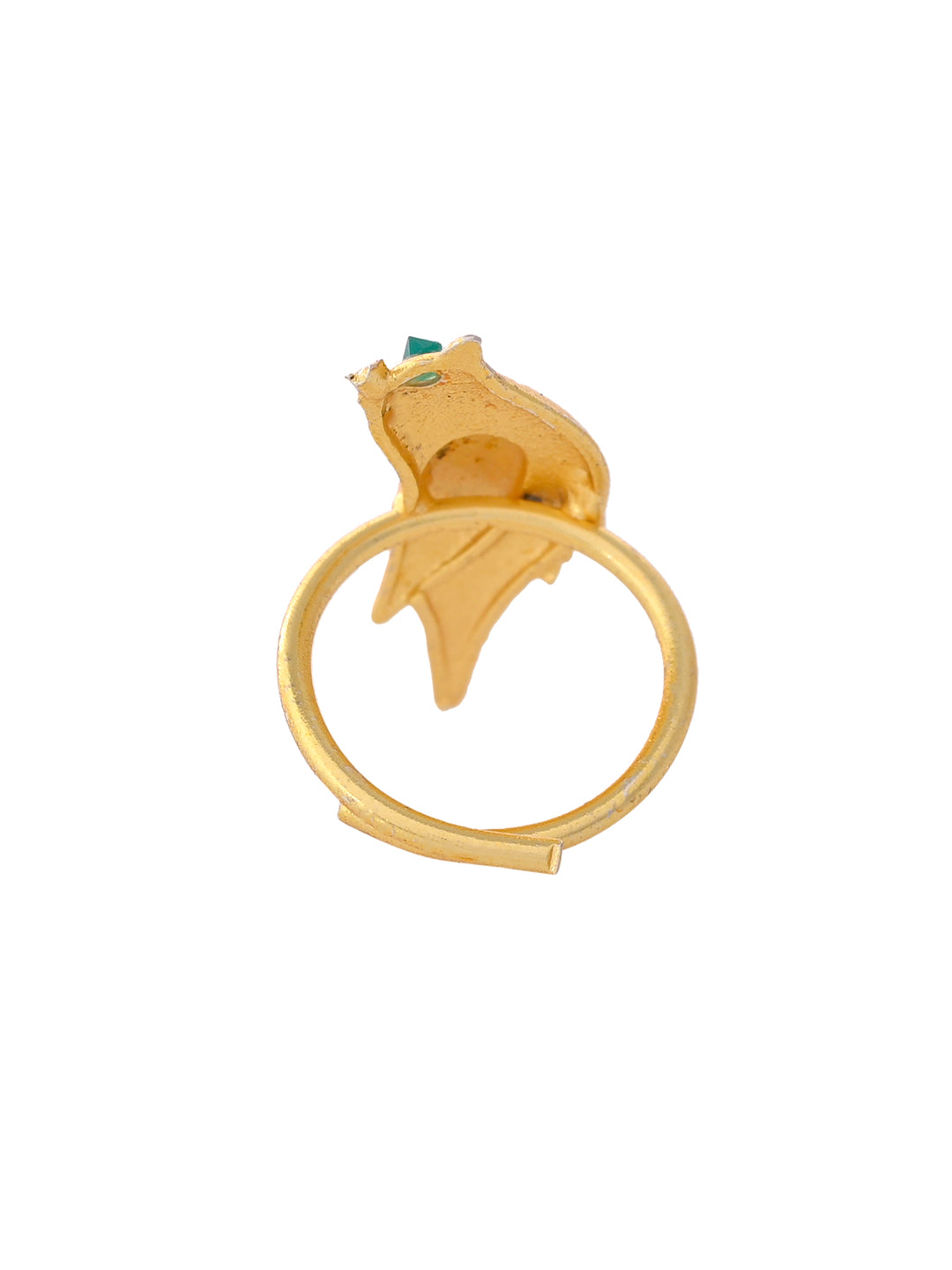 Gold-Plated Bird Textured Statement Ring For Women